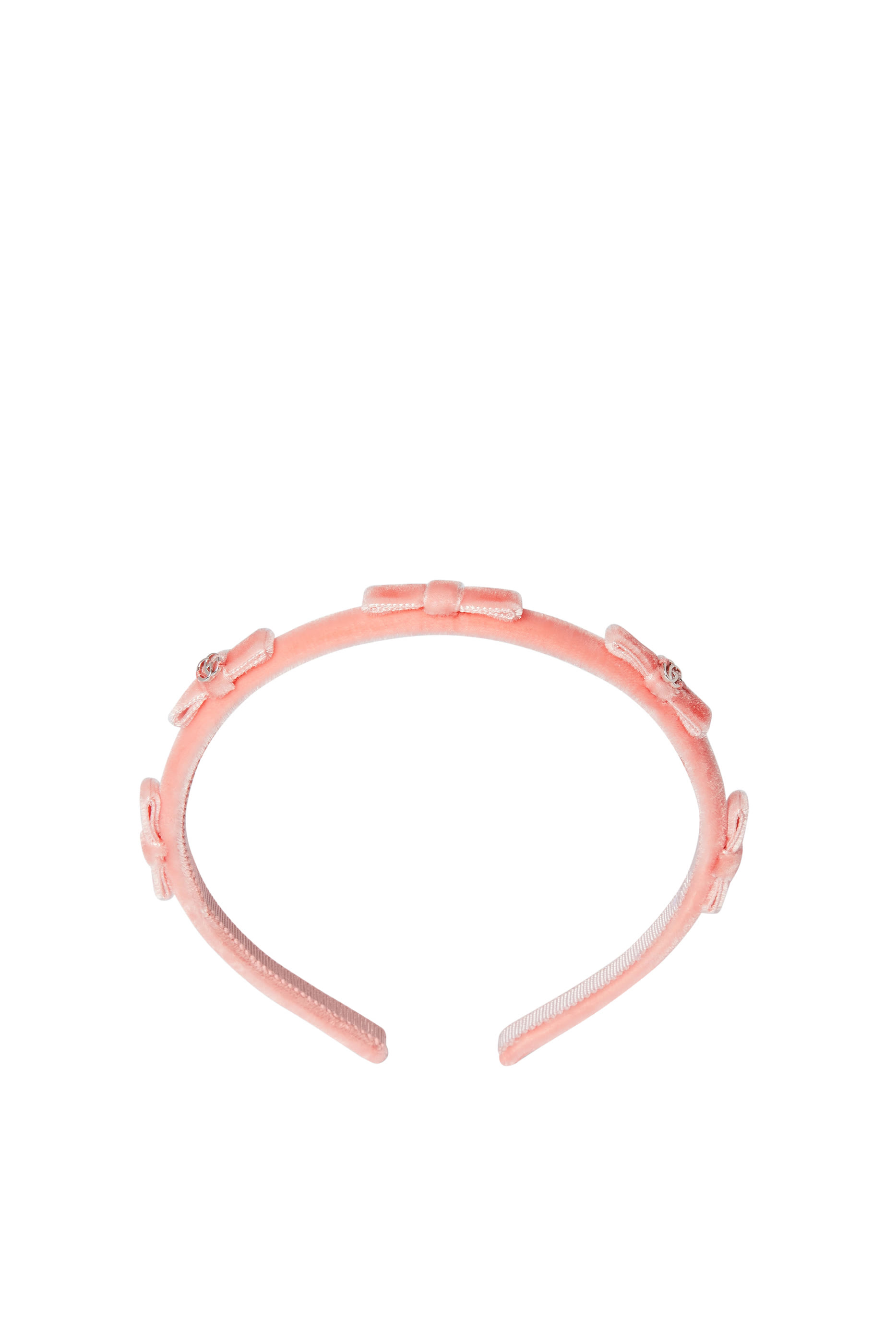 طوق رأس مزين بربطات فيونكة وحلي حرفي شعار الماركة للأطفال