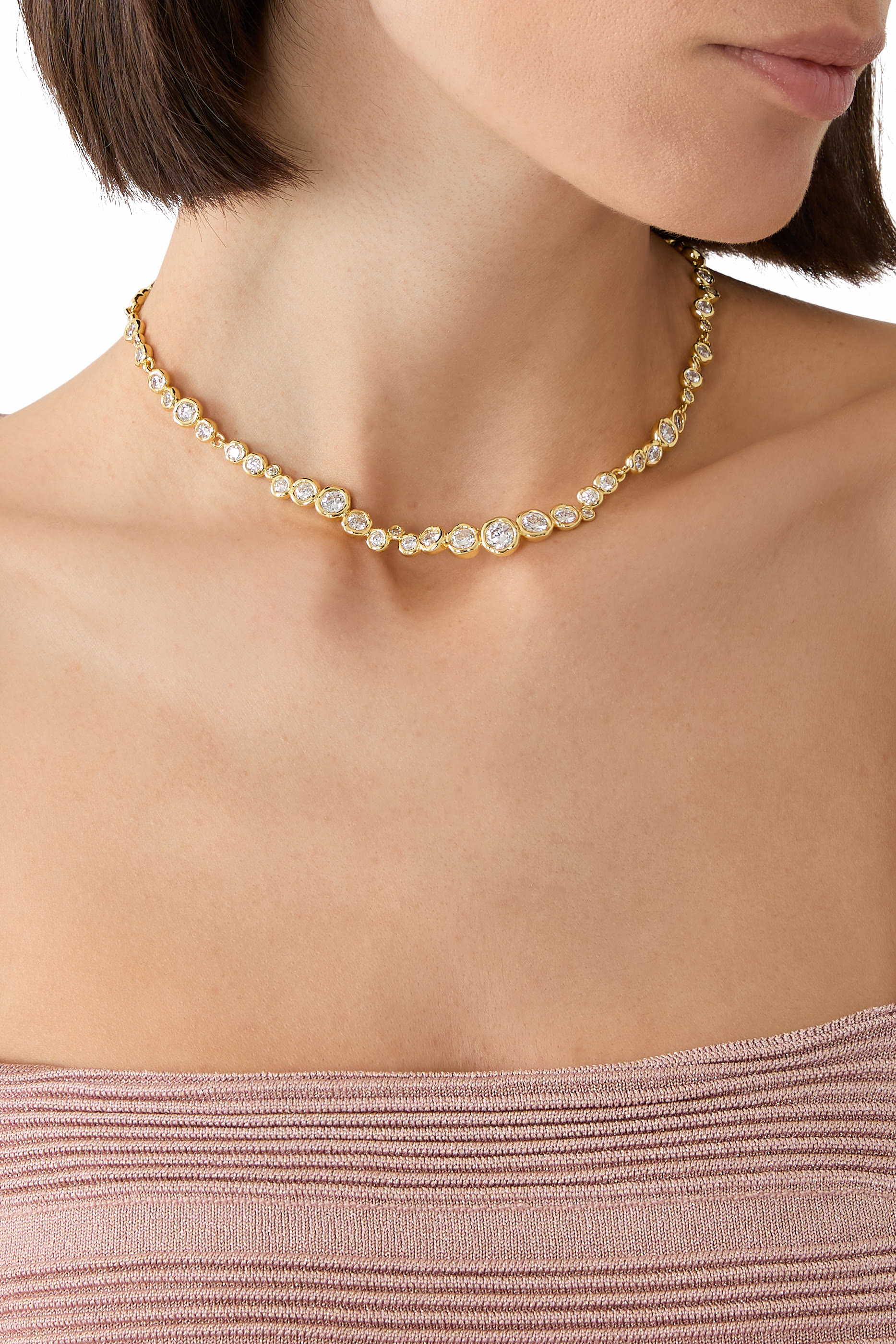 قلادة أستيرالز ريفييرا بأحجار زركونيا مكعبة، نحاس مطلي بذهب عيار 14