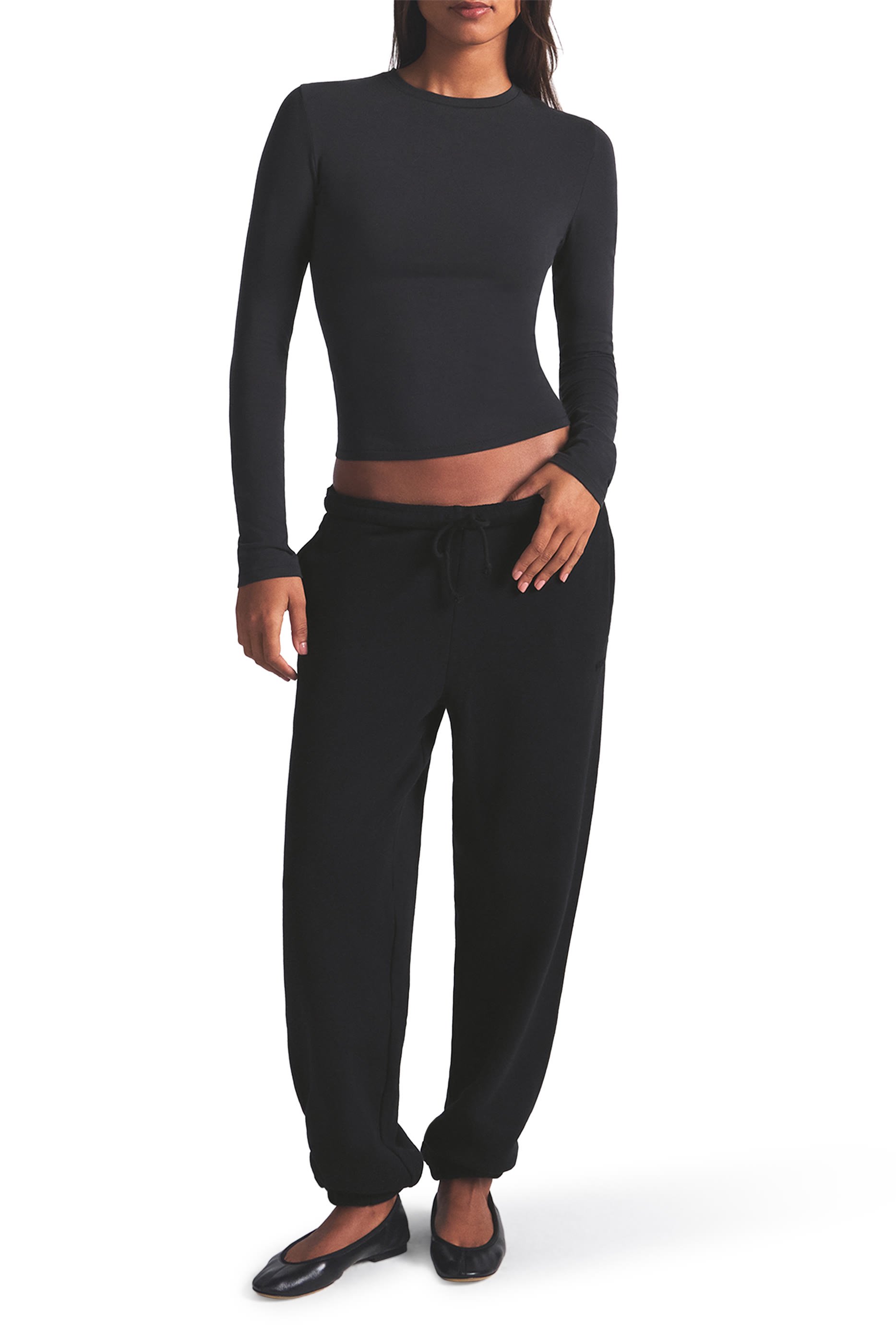 تيشيرت بأكمام طويلة جيرسيه قطن 