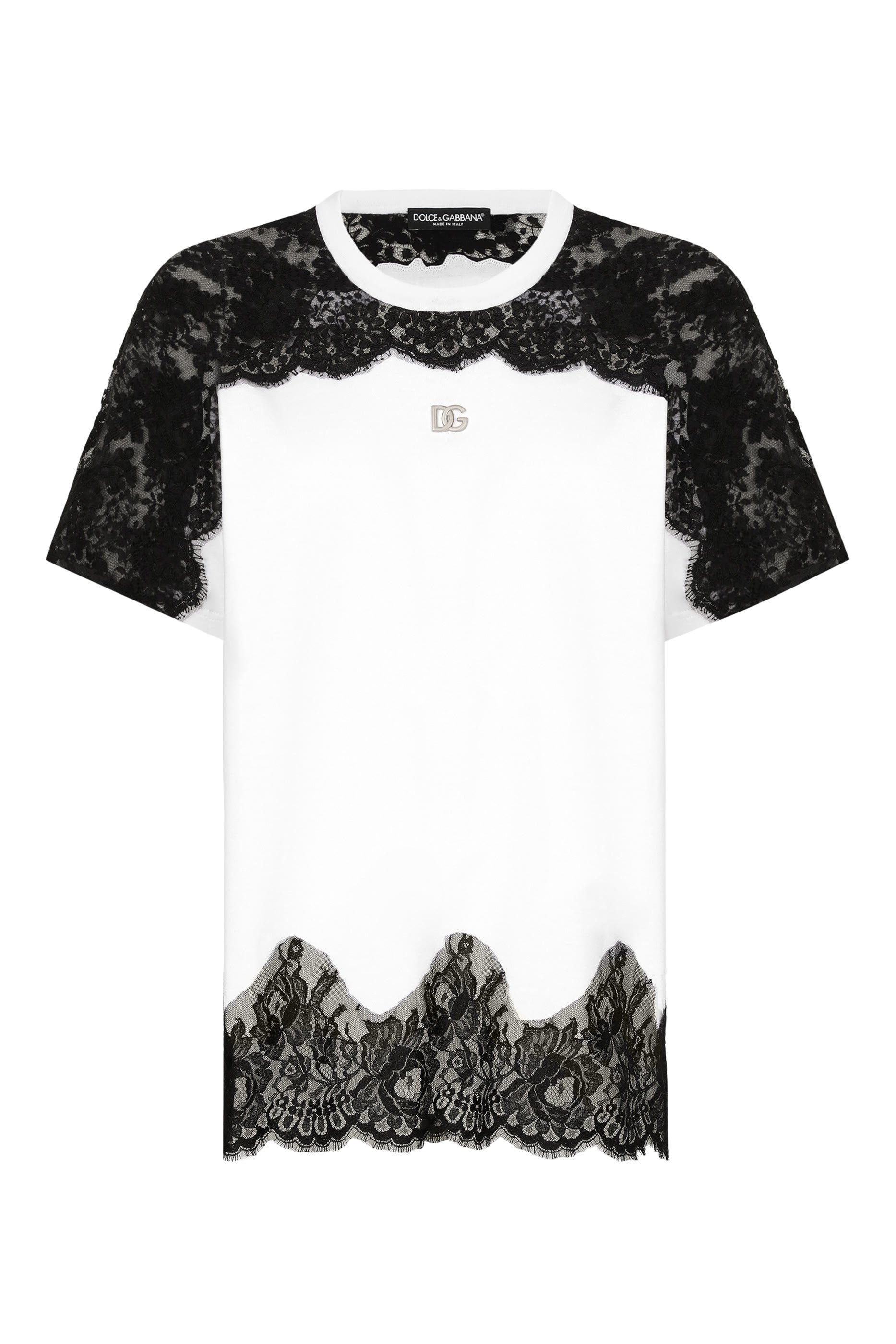 تيشيرت جيرسيه بتفاصيل دانتيل وشعار الماركة