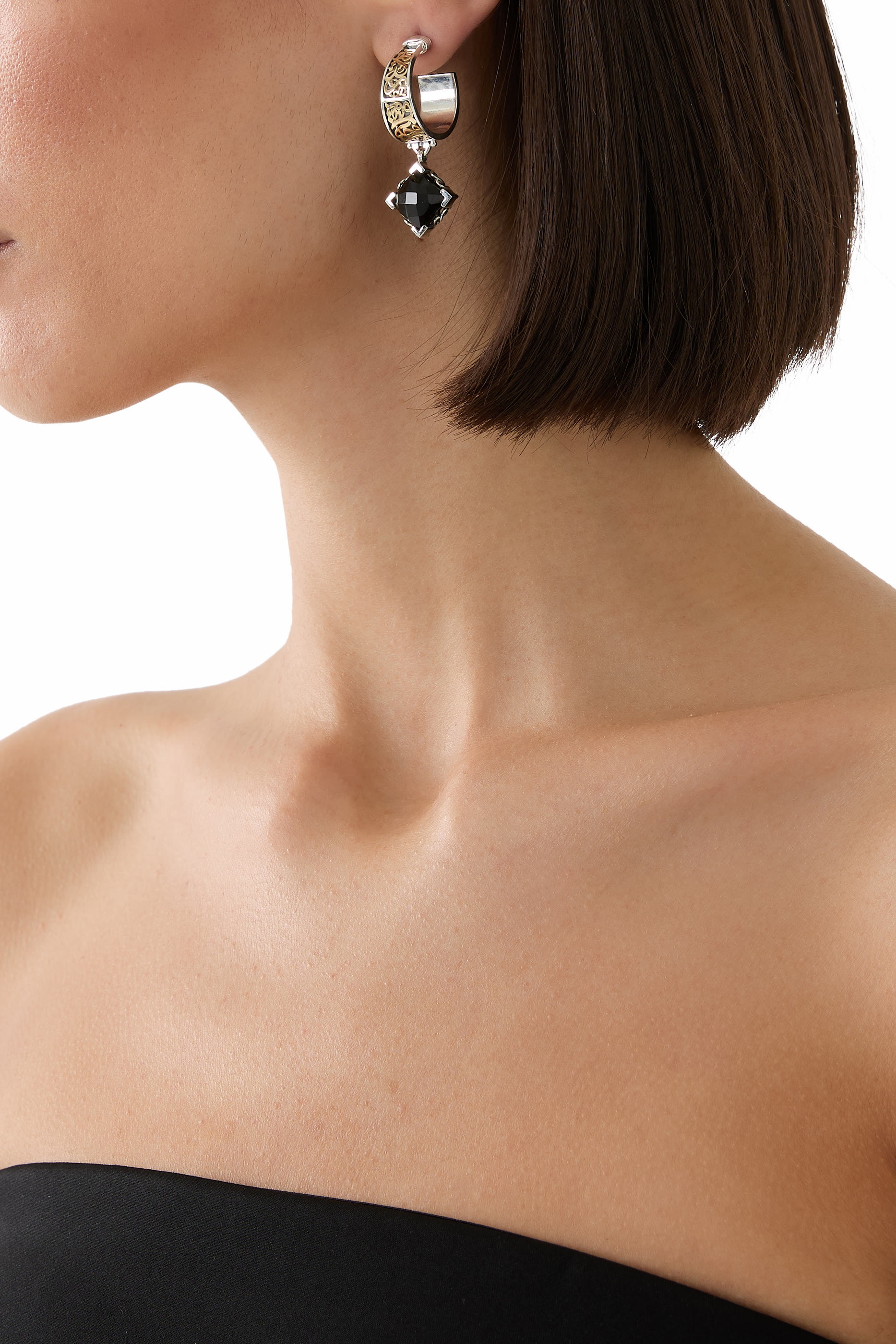 أقراط بكلمة بركه والعقيق اليماني، فضة إسترلينية وذهب أصفر عيار 18