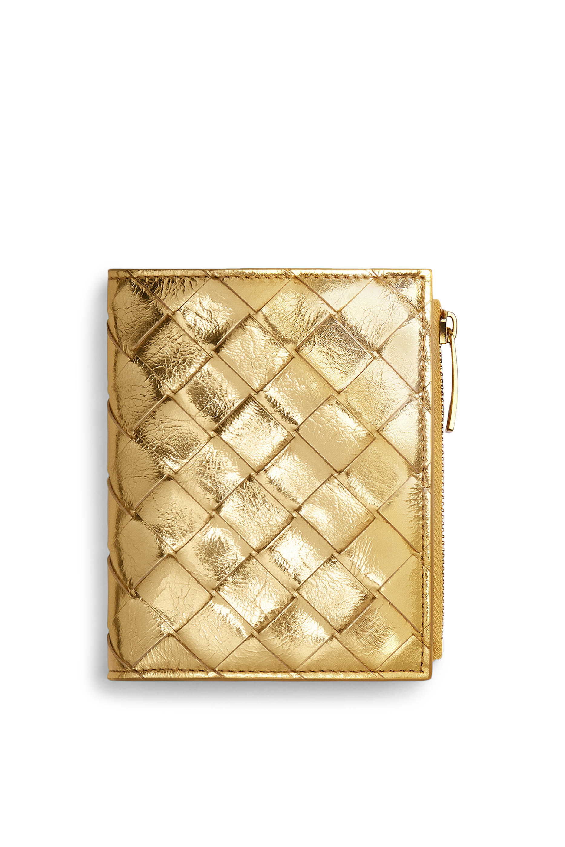 محفظة صغيرة ثنائية الطي بتصميم مجدول