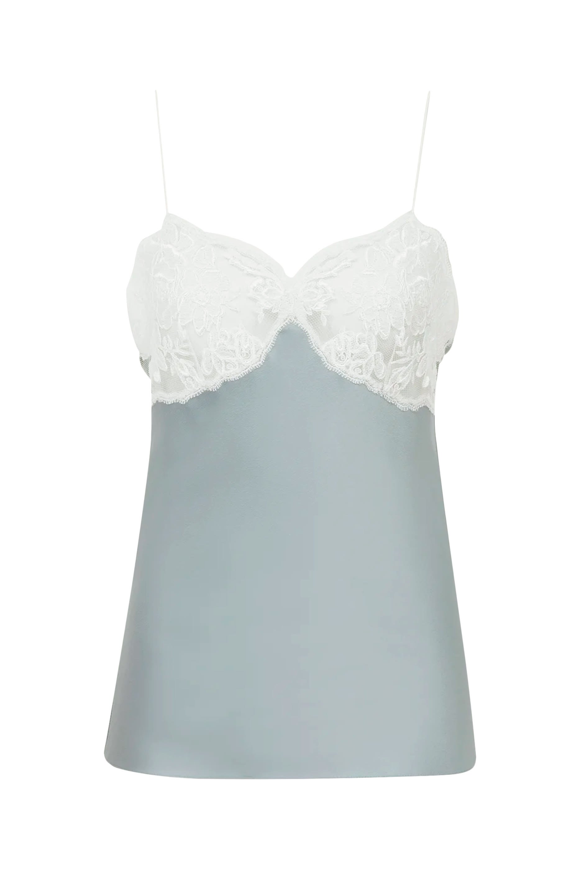 بلوزة بنمط كاميسول ستان ودانتيل