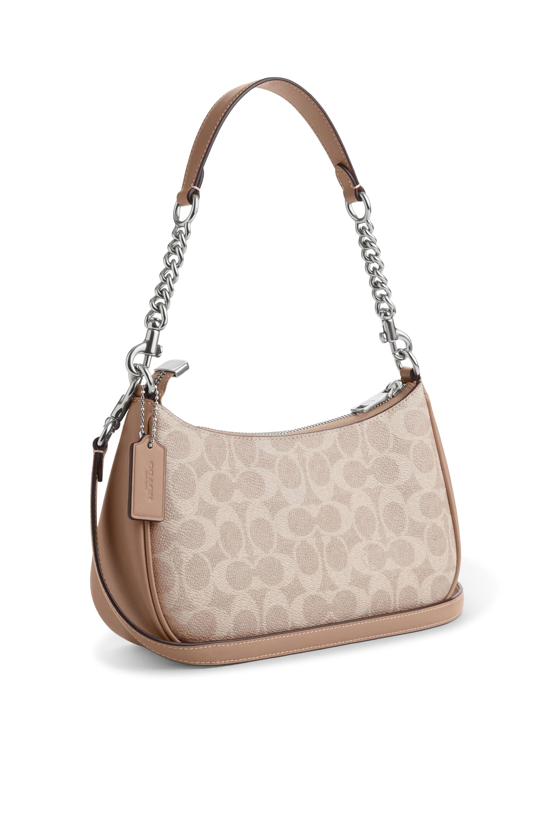 حقيبة كروس بودي تيري صغيرة قماش قنب محفور بشعار الماركة