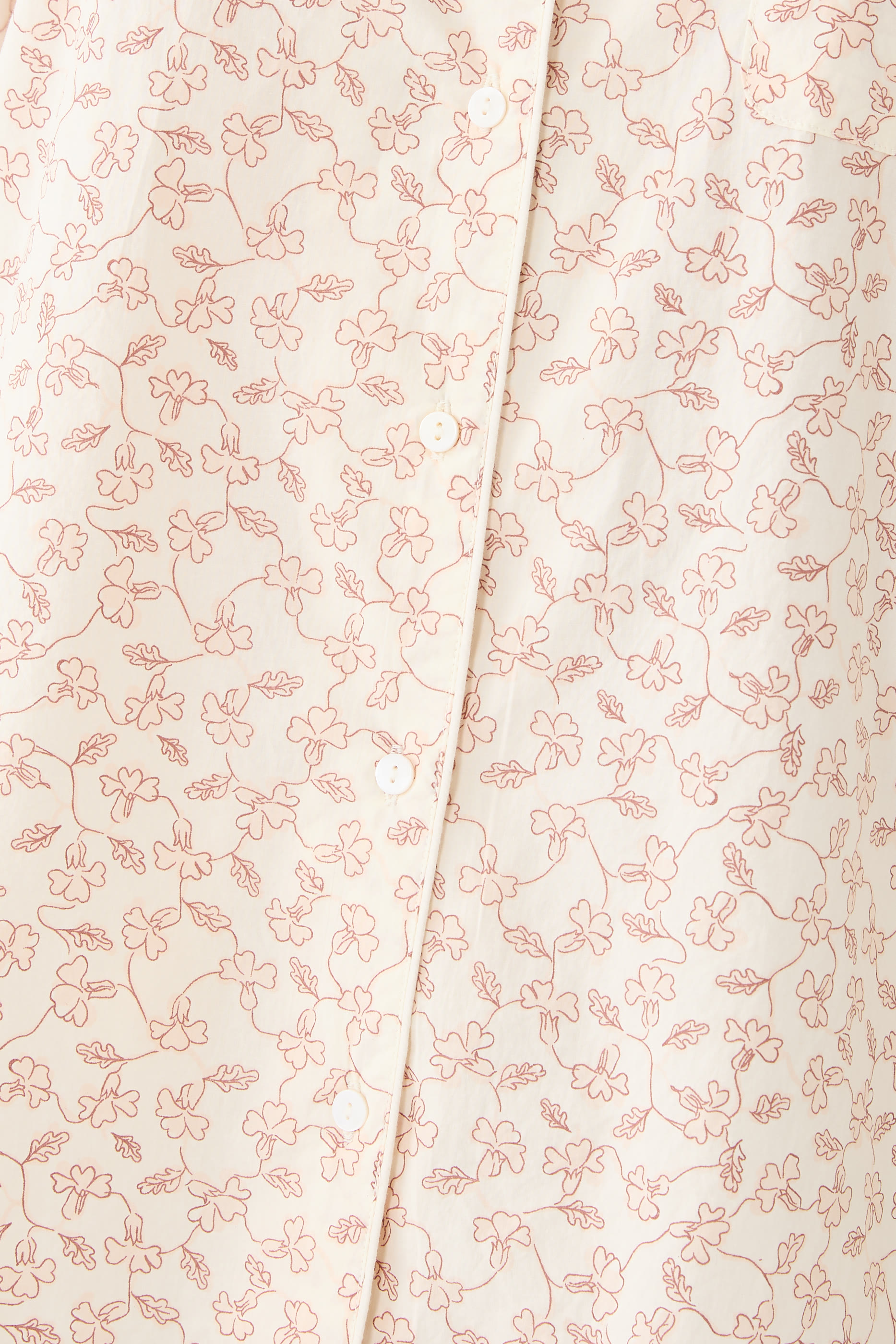 طقم بيجامة بنقشة أزهار بقصة مريحة قطن عضوي