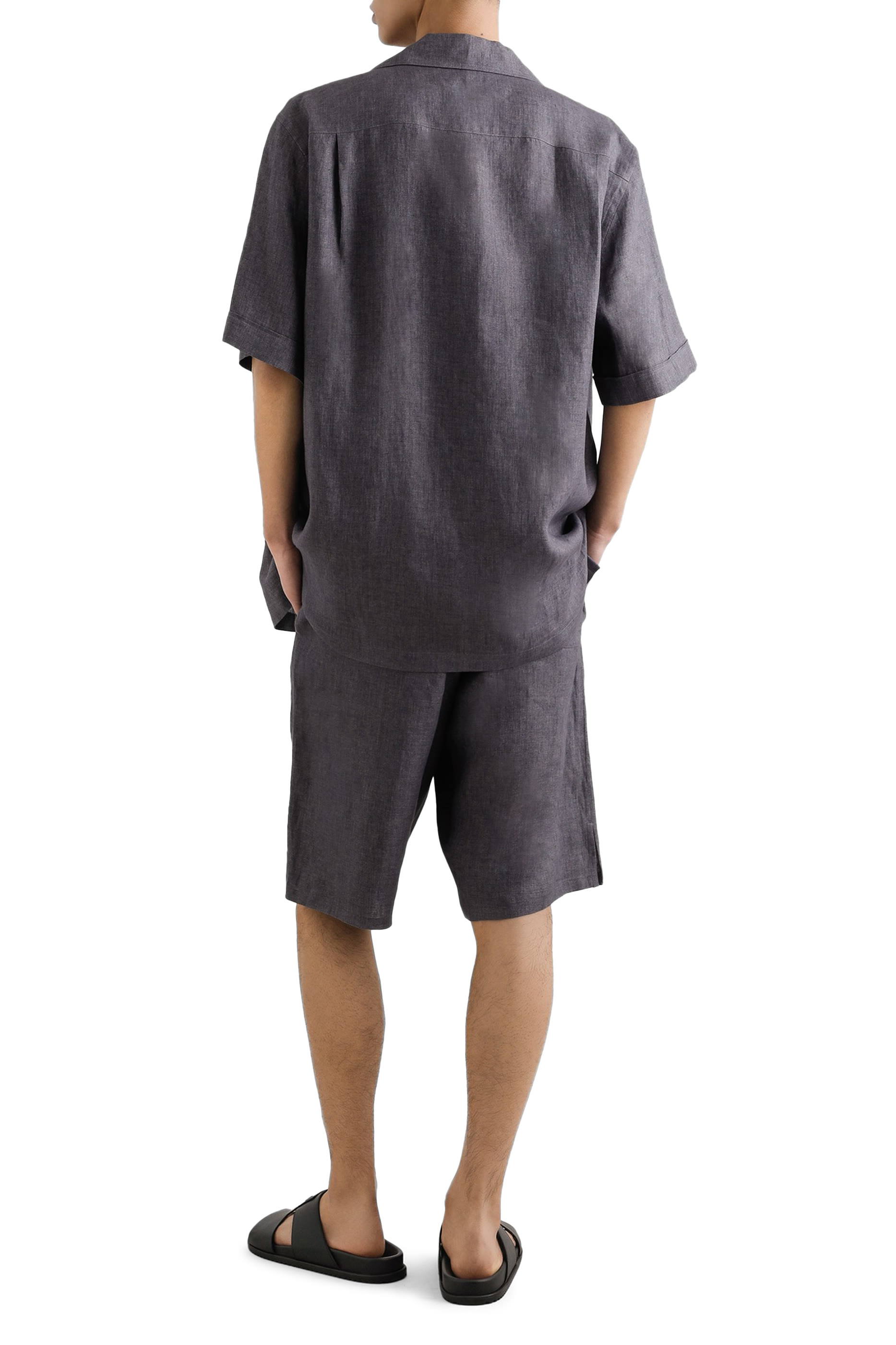 قميص هاواي قماش قنب وكتان