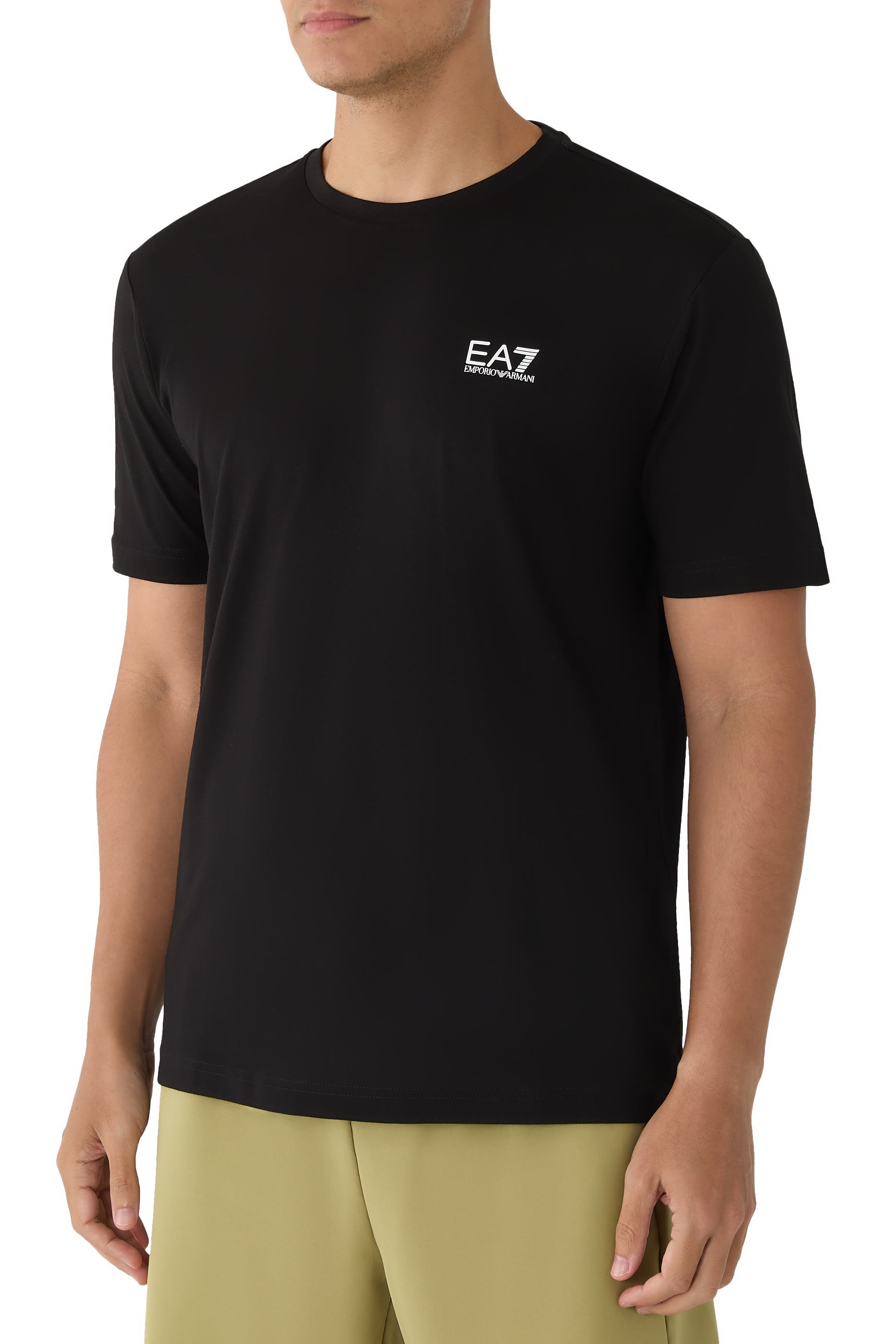 تيشيرت مزين بشعار الماركة قطن-جيرسيه