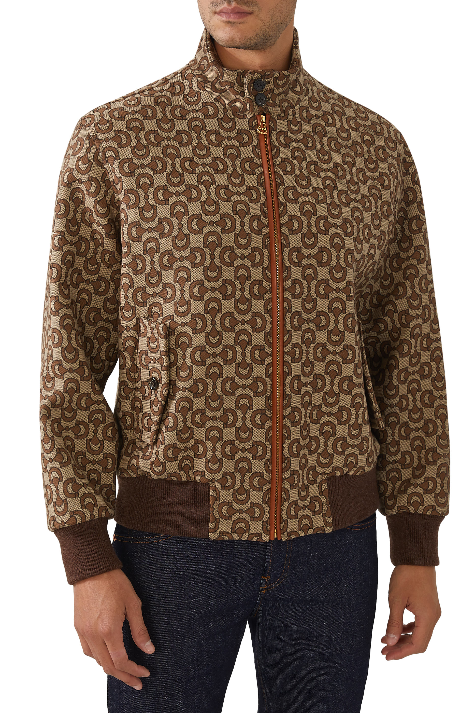 جاكيت قنب بنقشة شعار الماركة متداخل