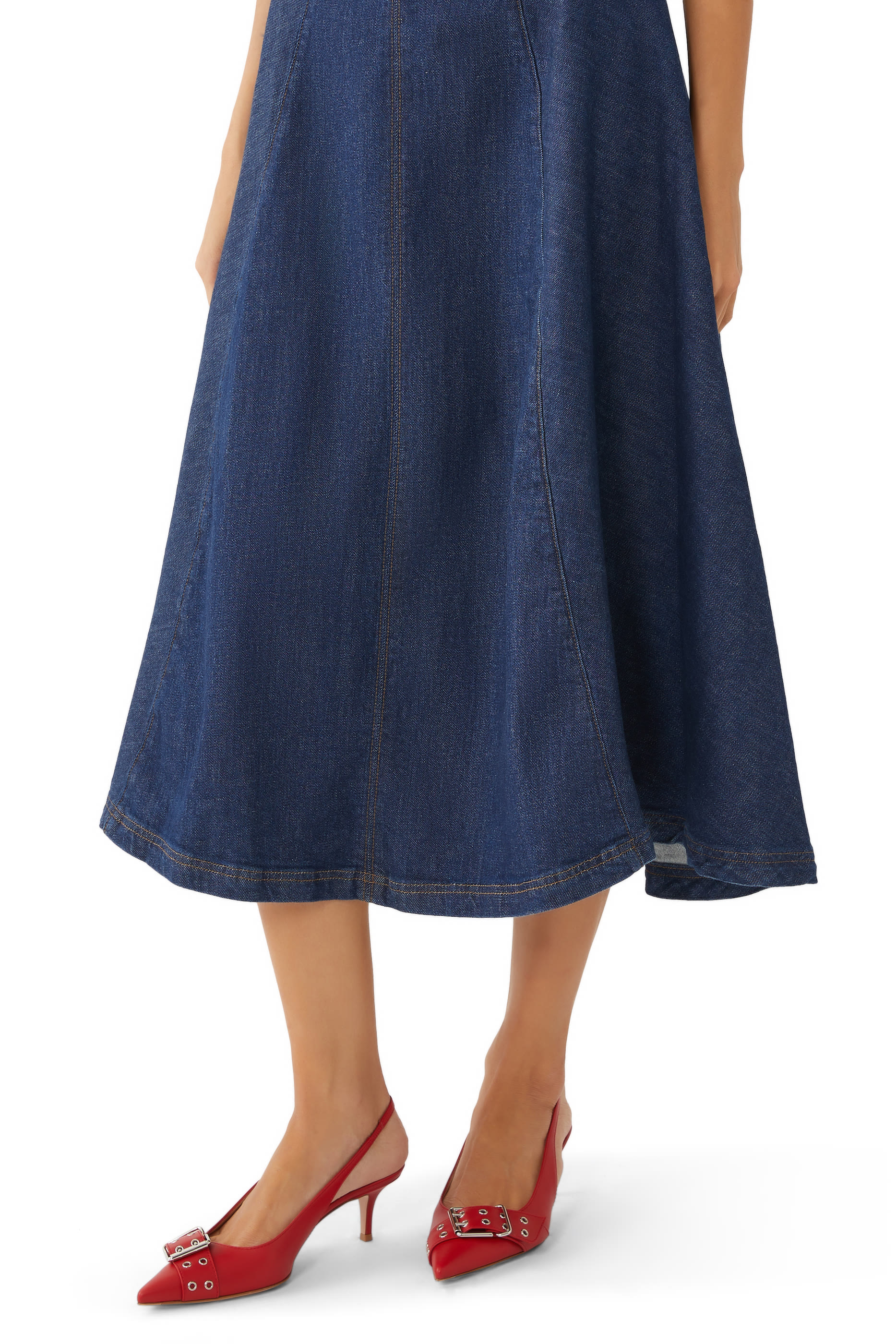 Leith 55mm Buckle-Strap Leather Pumps