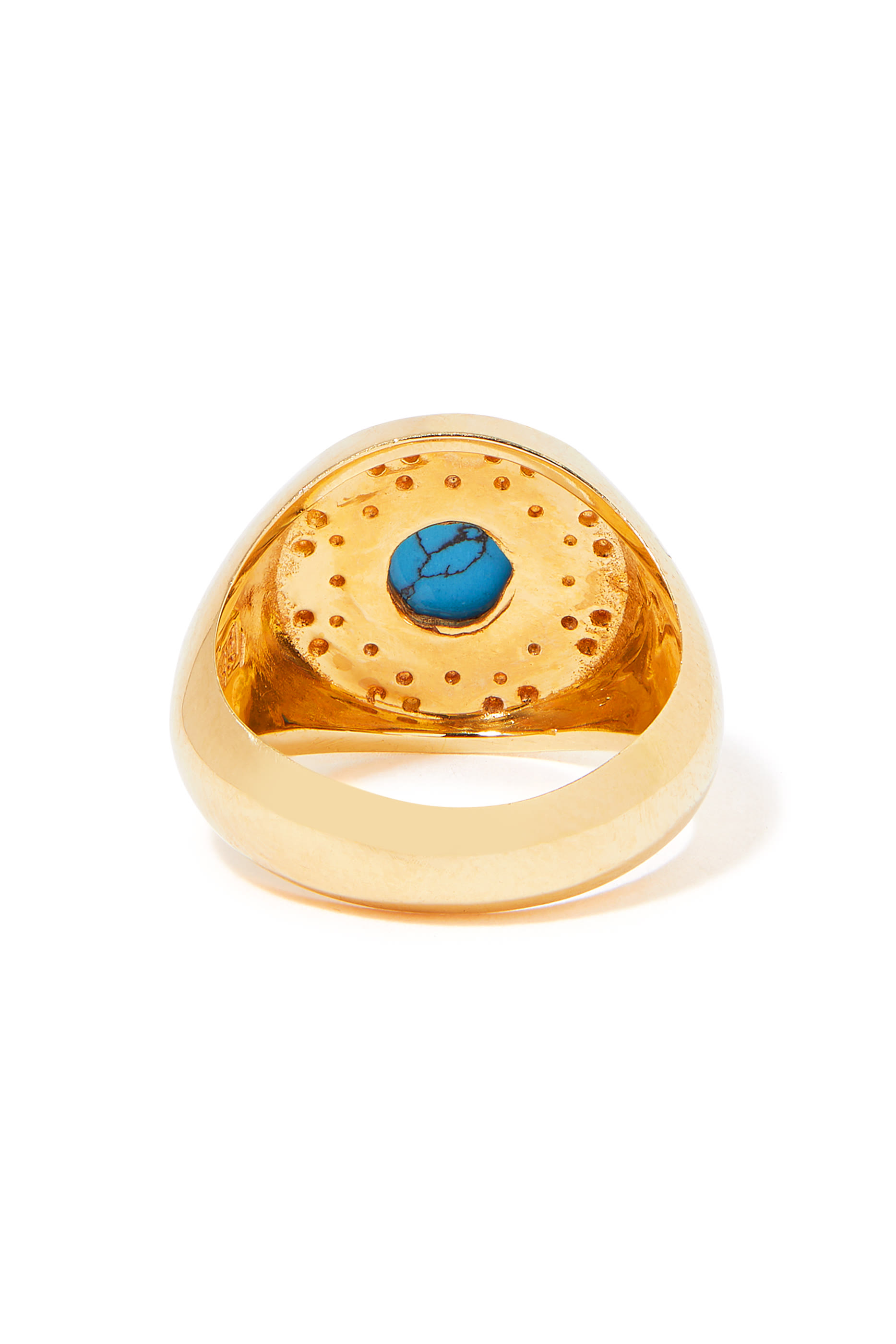Ibiza Pinky Ring, 18K Yellow Gold, Turquoise & Diamond