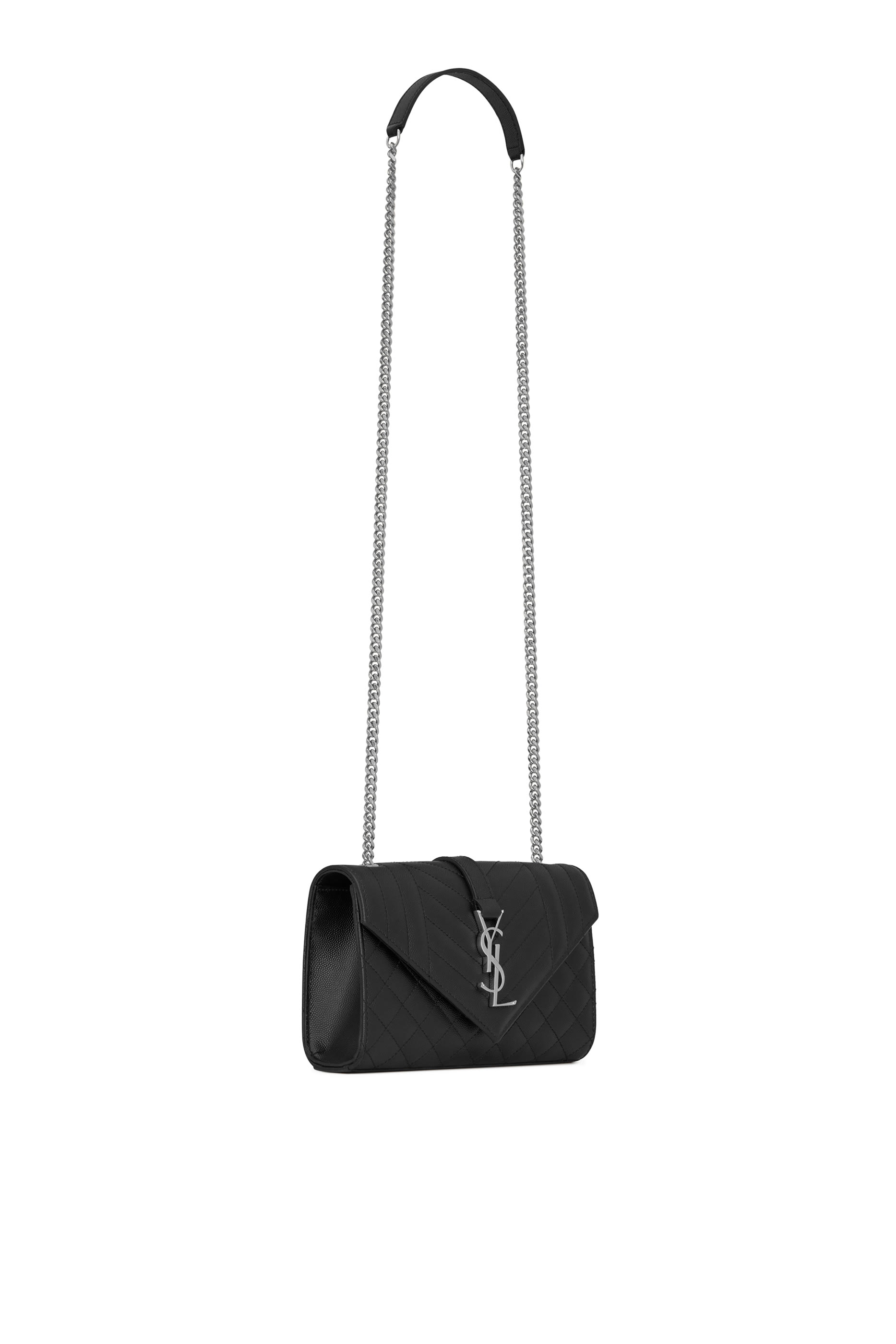 حقيبة صغيرة بتصميم ظرف جلد بارز الملمس بحياكة مبطنة