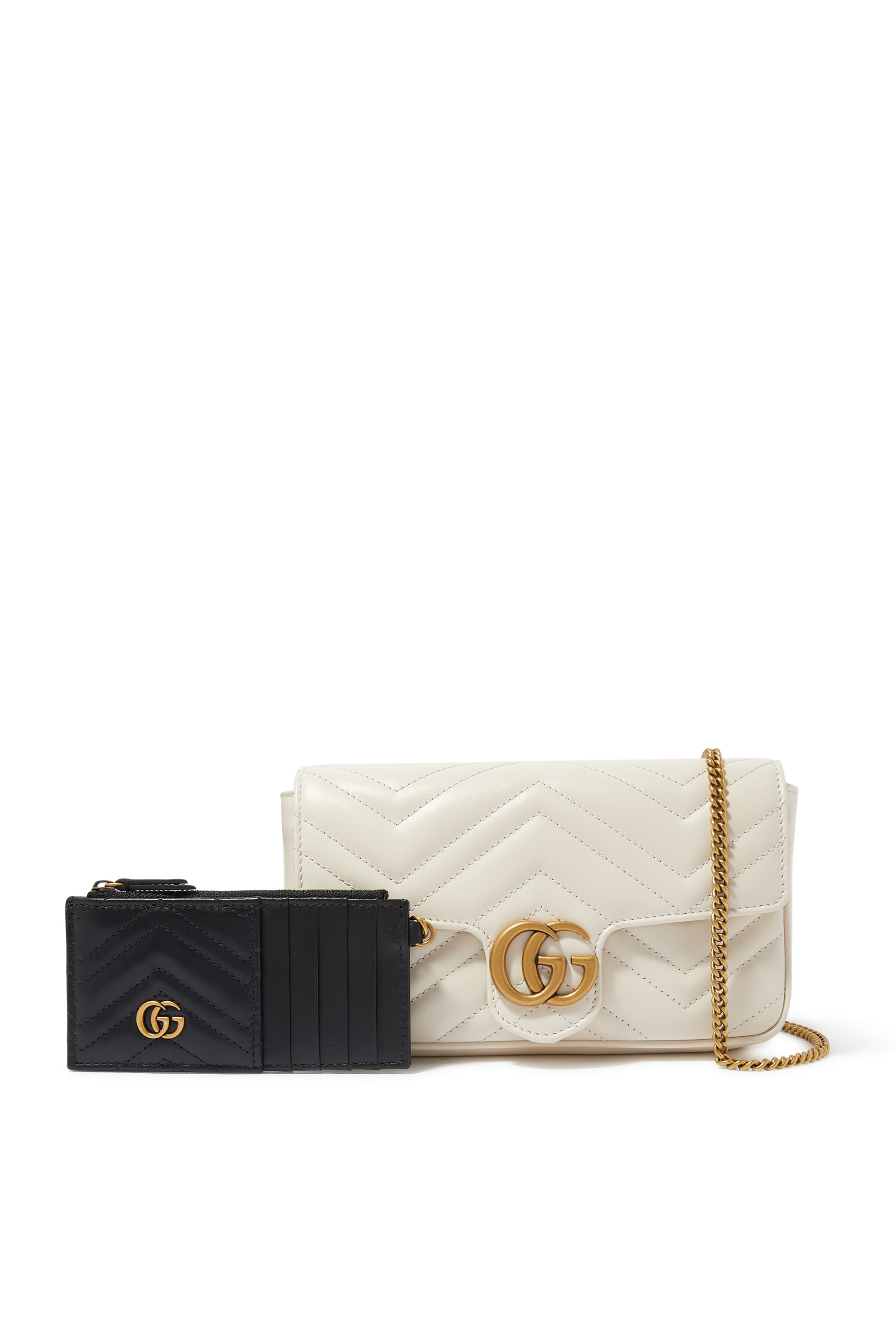 GG Marmont Mini Card Case Chain Wallet