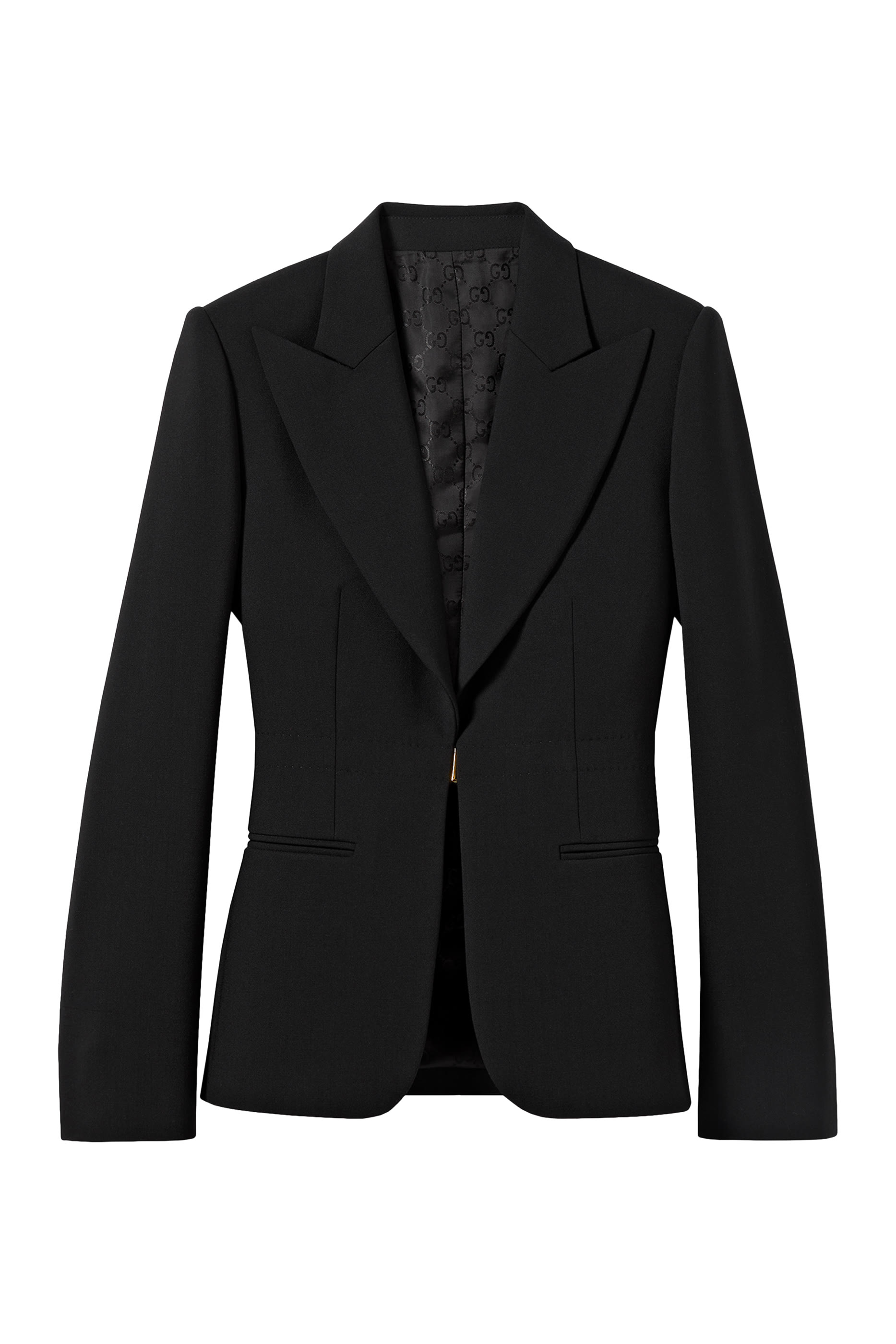 جاكيت صوف مطاطي معالج بنقشة حرفي شعار الماركة