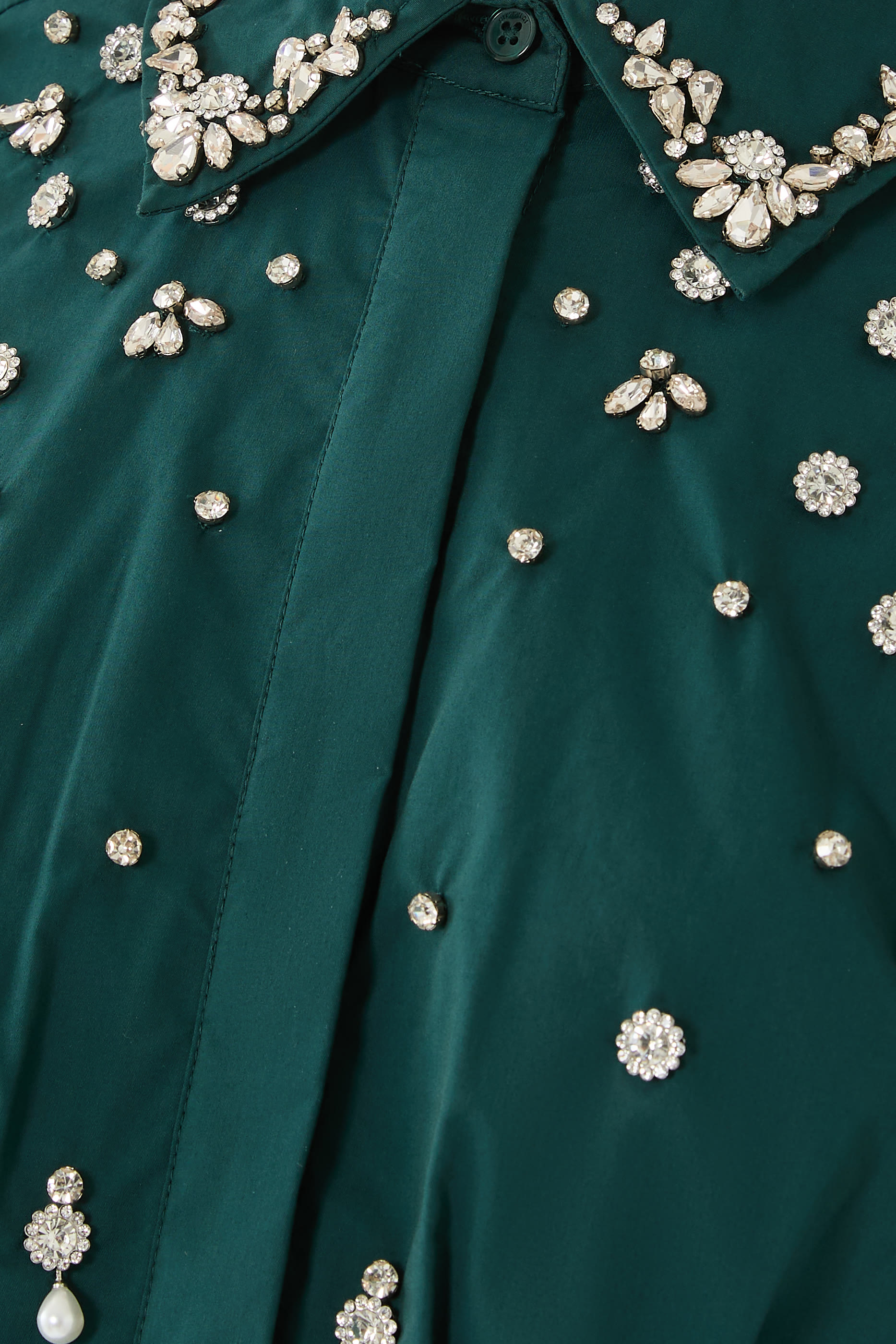 فستان جاز متوسط الطول مطرز