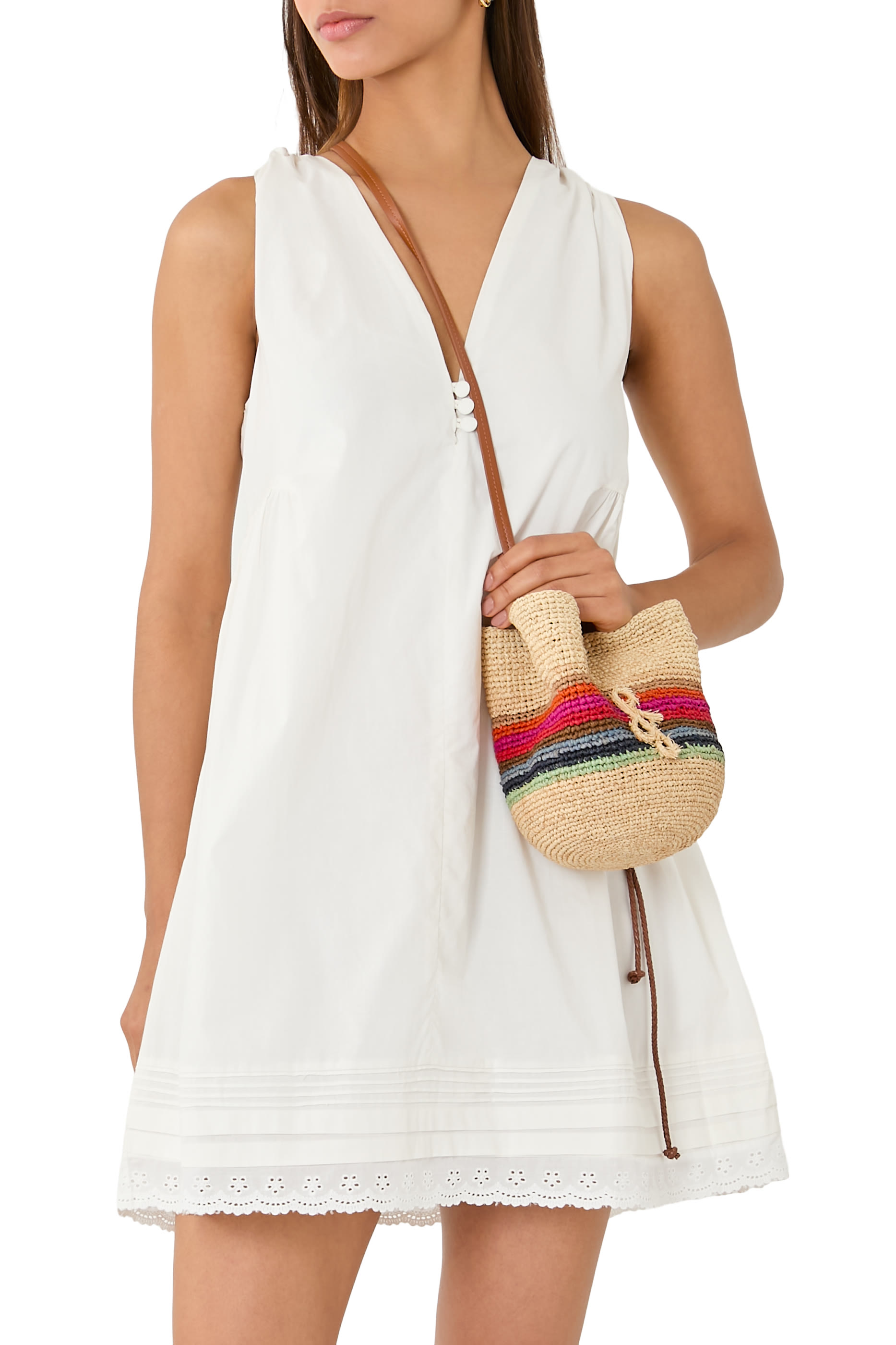 حقيبة صغيرة بنقشة خطوط