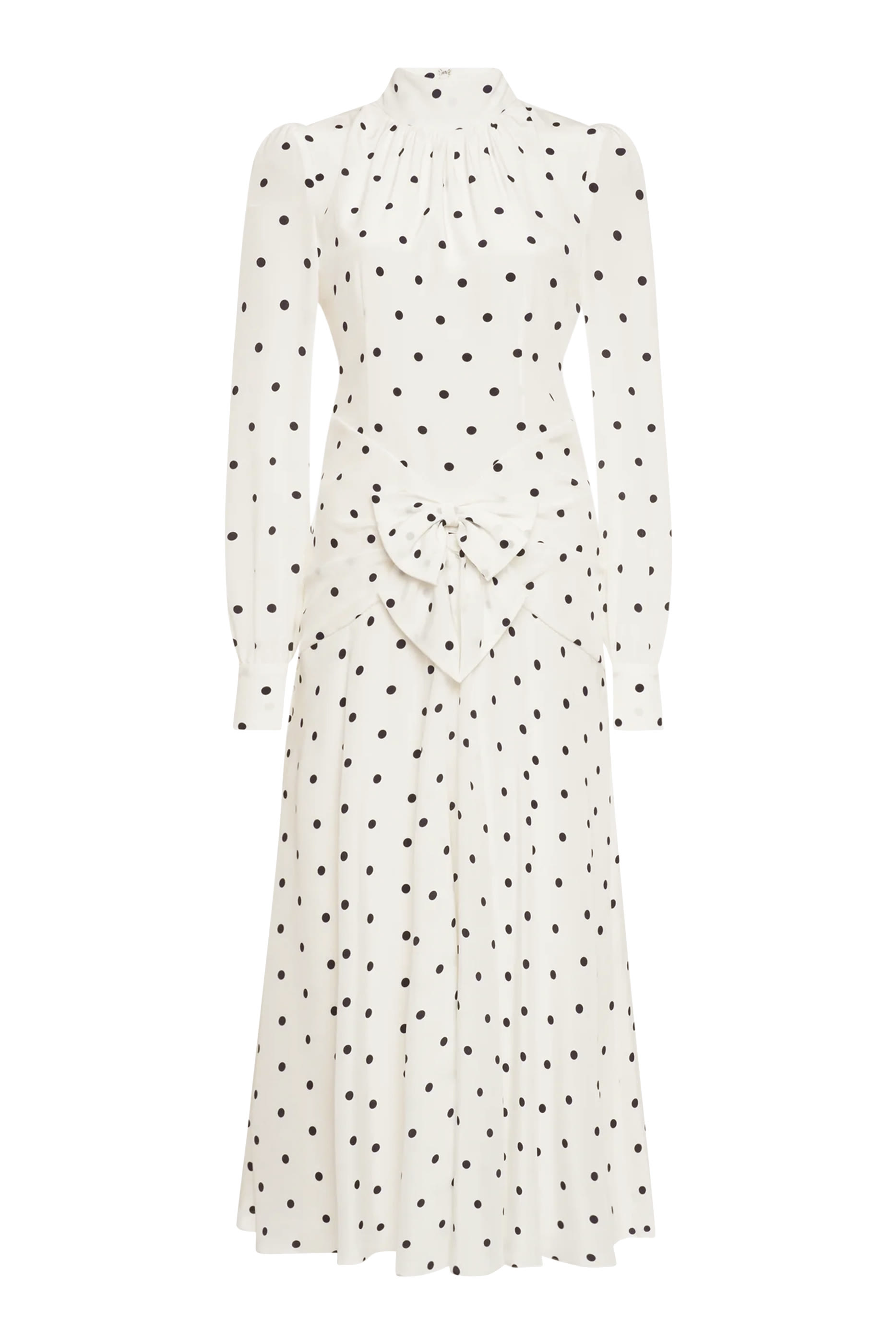 Polka Dot High-Neck Dress