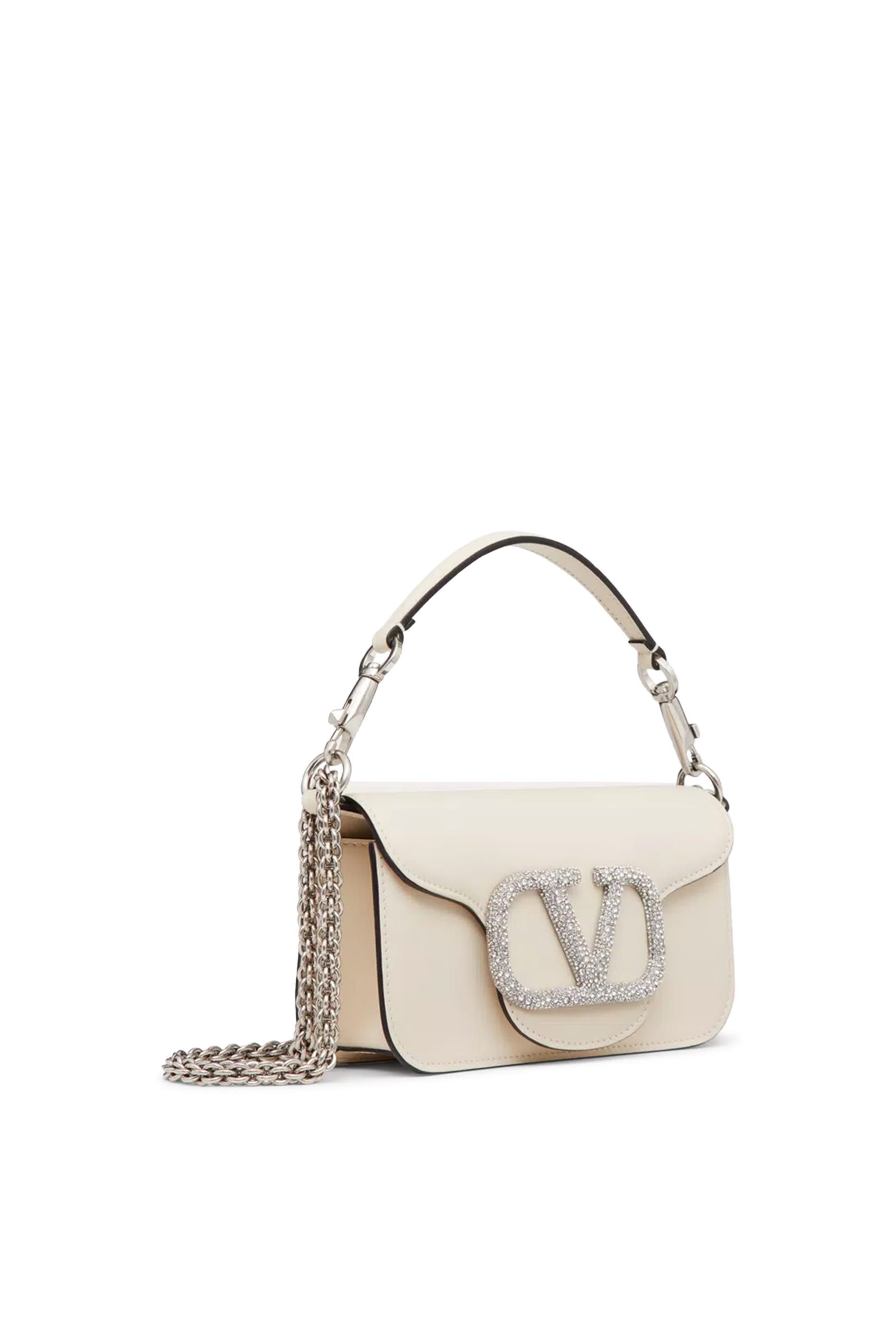 حقيبة كتف لوكو صغيرة بشعار الماركة المرصع بأحجار براقة