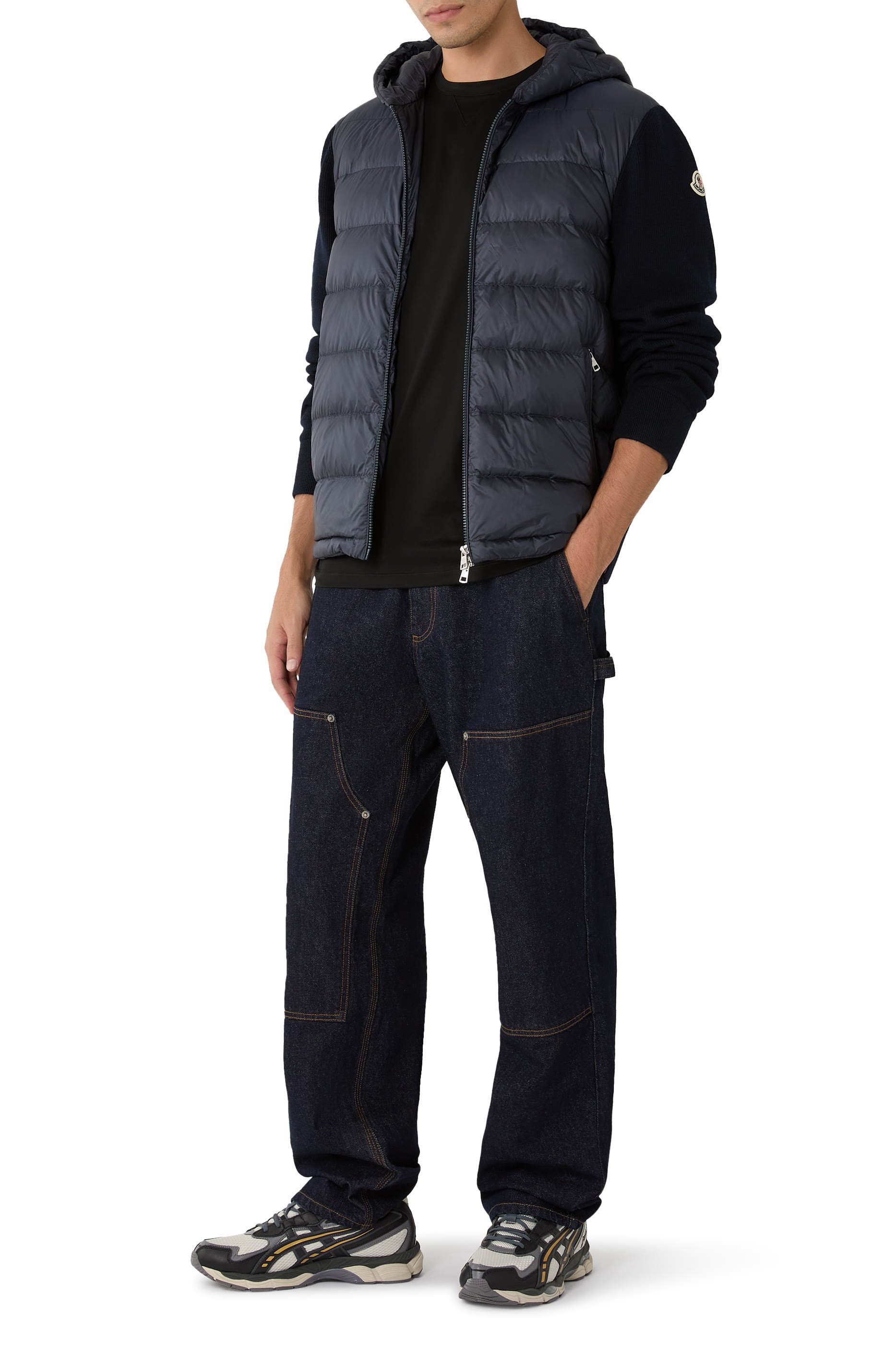 Padded Wool Zip-Up Hoodie