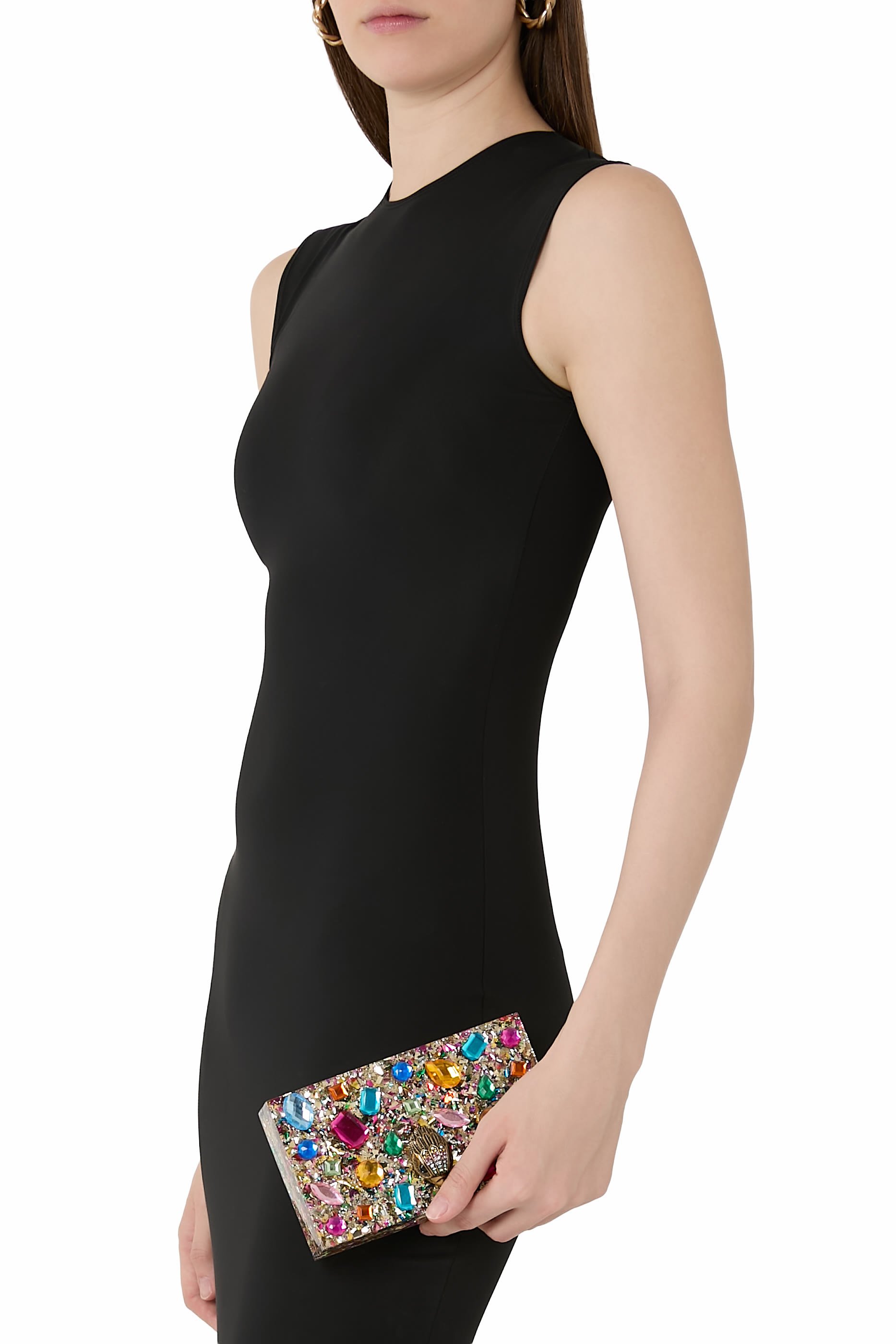 كلاتش بتصميم مربع مزين بكريستال