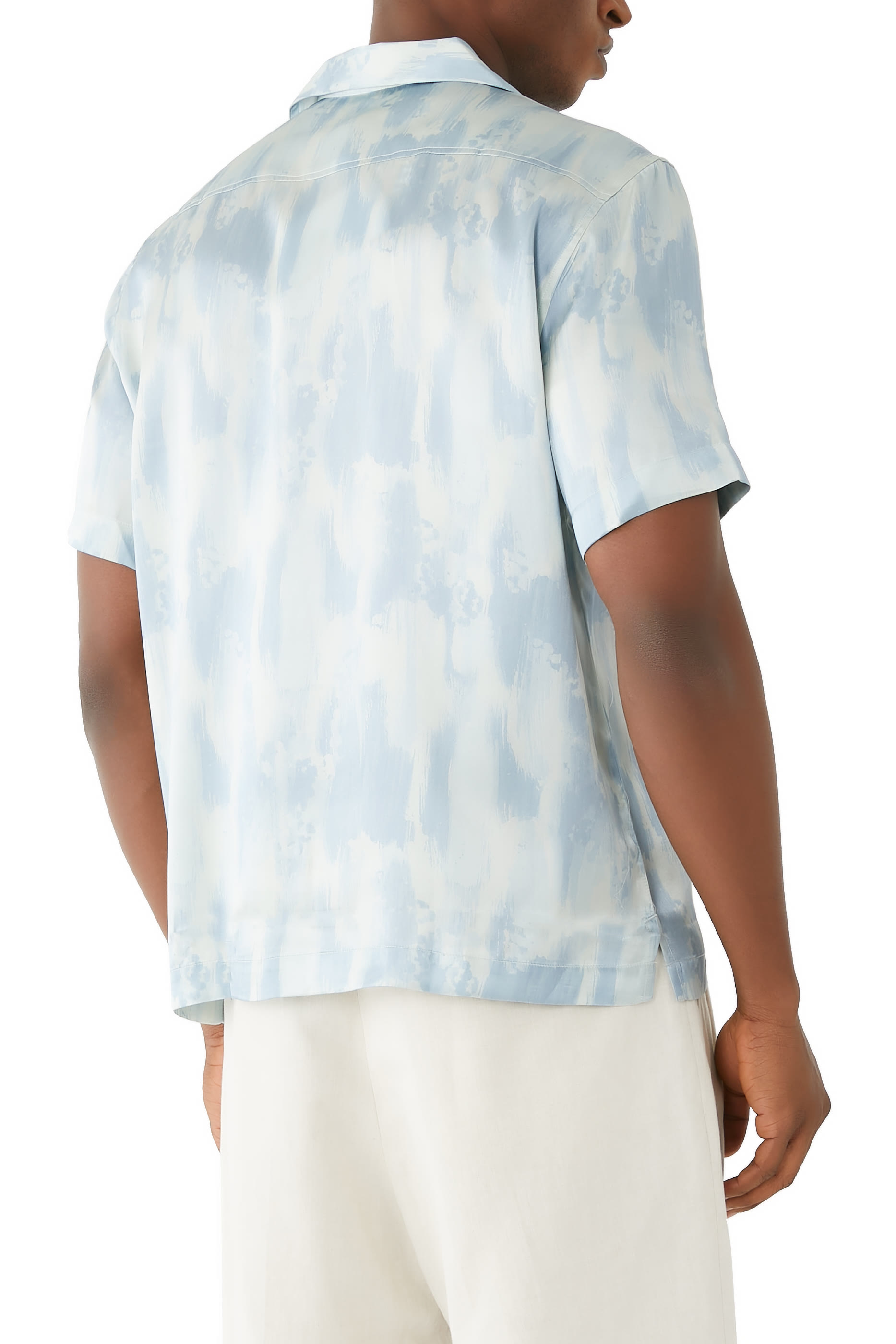 قميص روبرتو حرير بنقشة منظر بحري