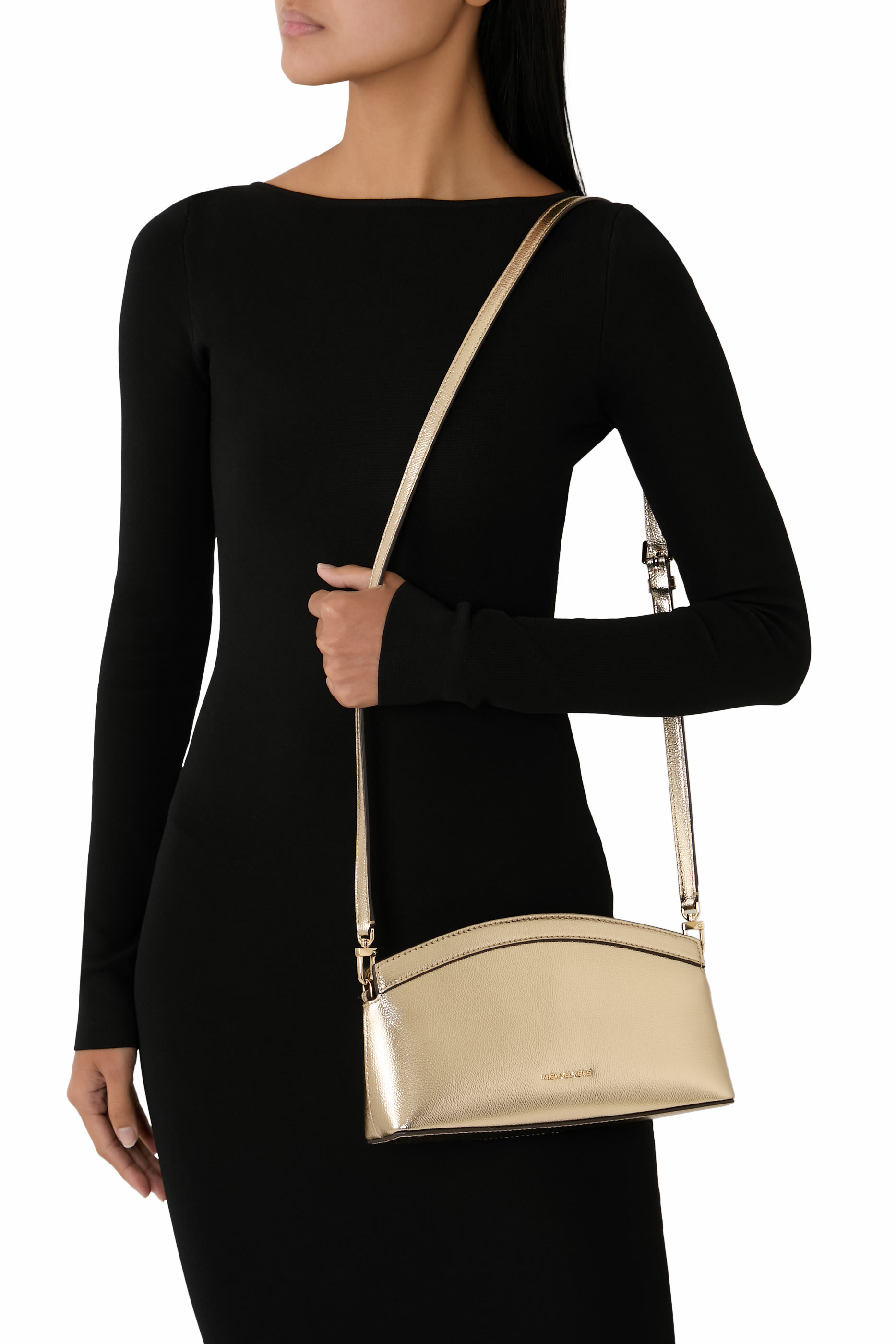 كلاتش صغير قابل للتعديل جلد لامع 