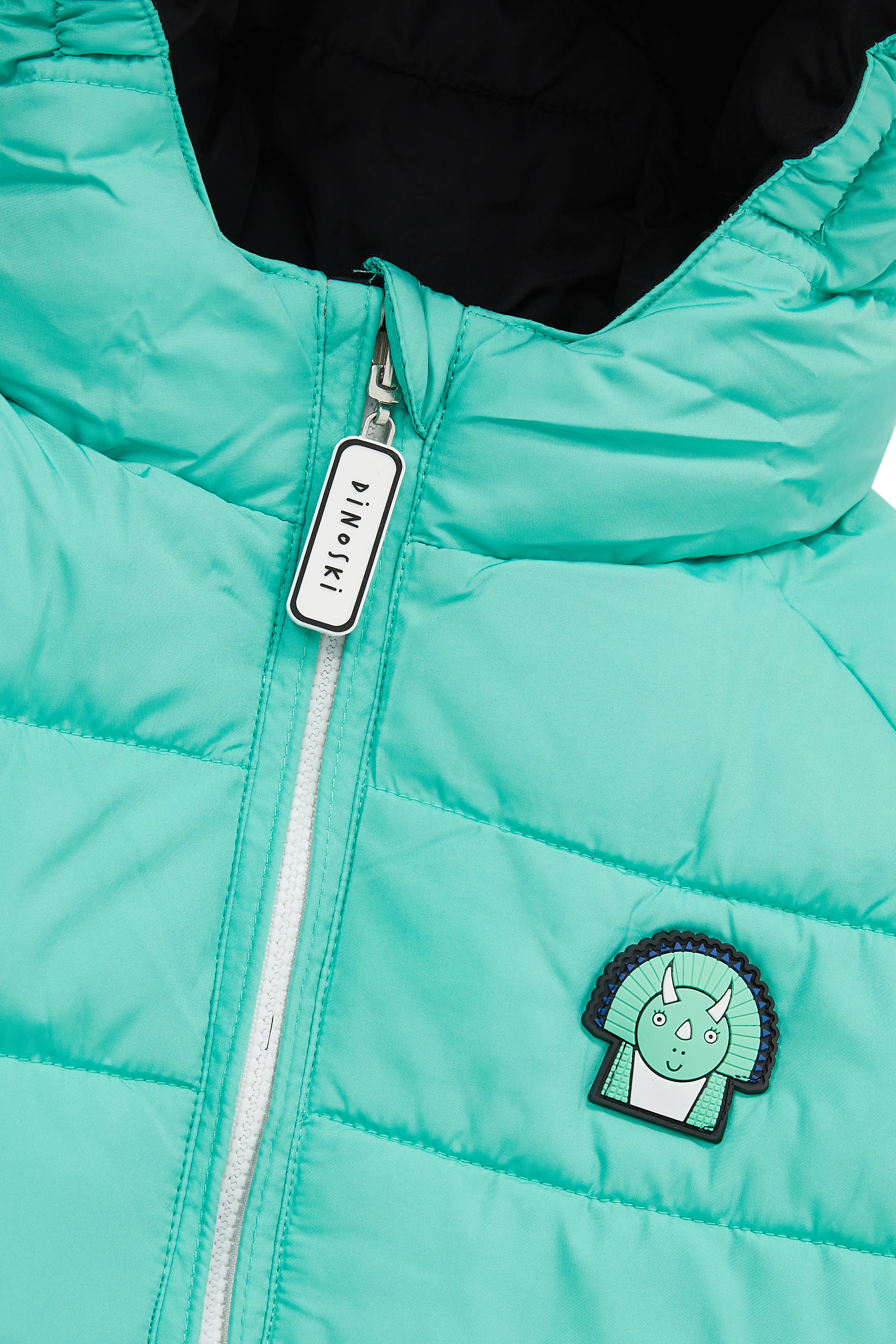 جاكيت بافر بتصميم وجهين ورقعة ديناصور وباندا