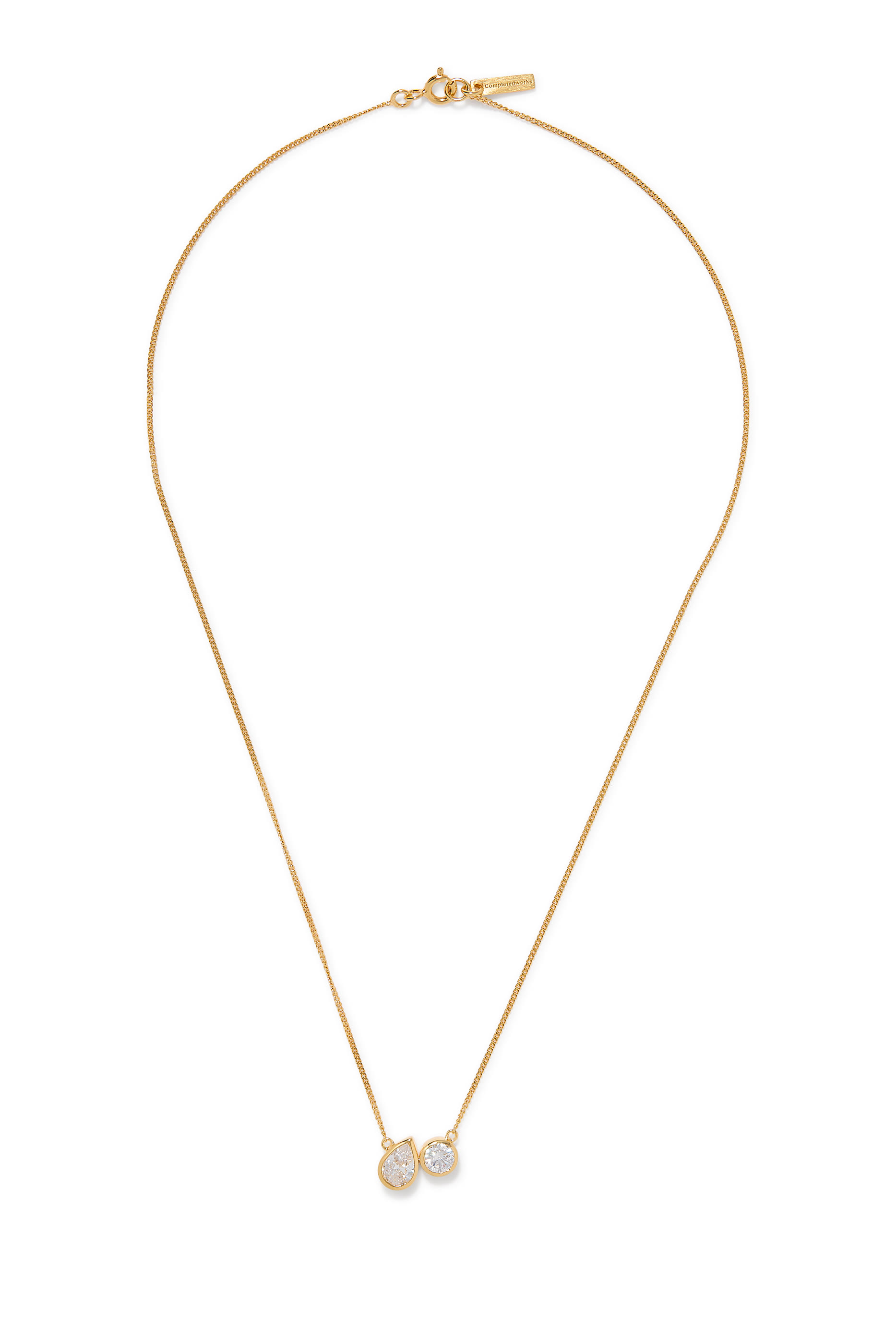 قلادة بيس إن بود بحلية مرصعة بأحجار زركونيا مكعبة، فضة استرلينية معاد تدويرها مطلية بذهب أصفر عيار 14