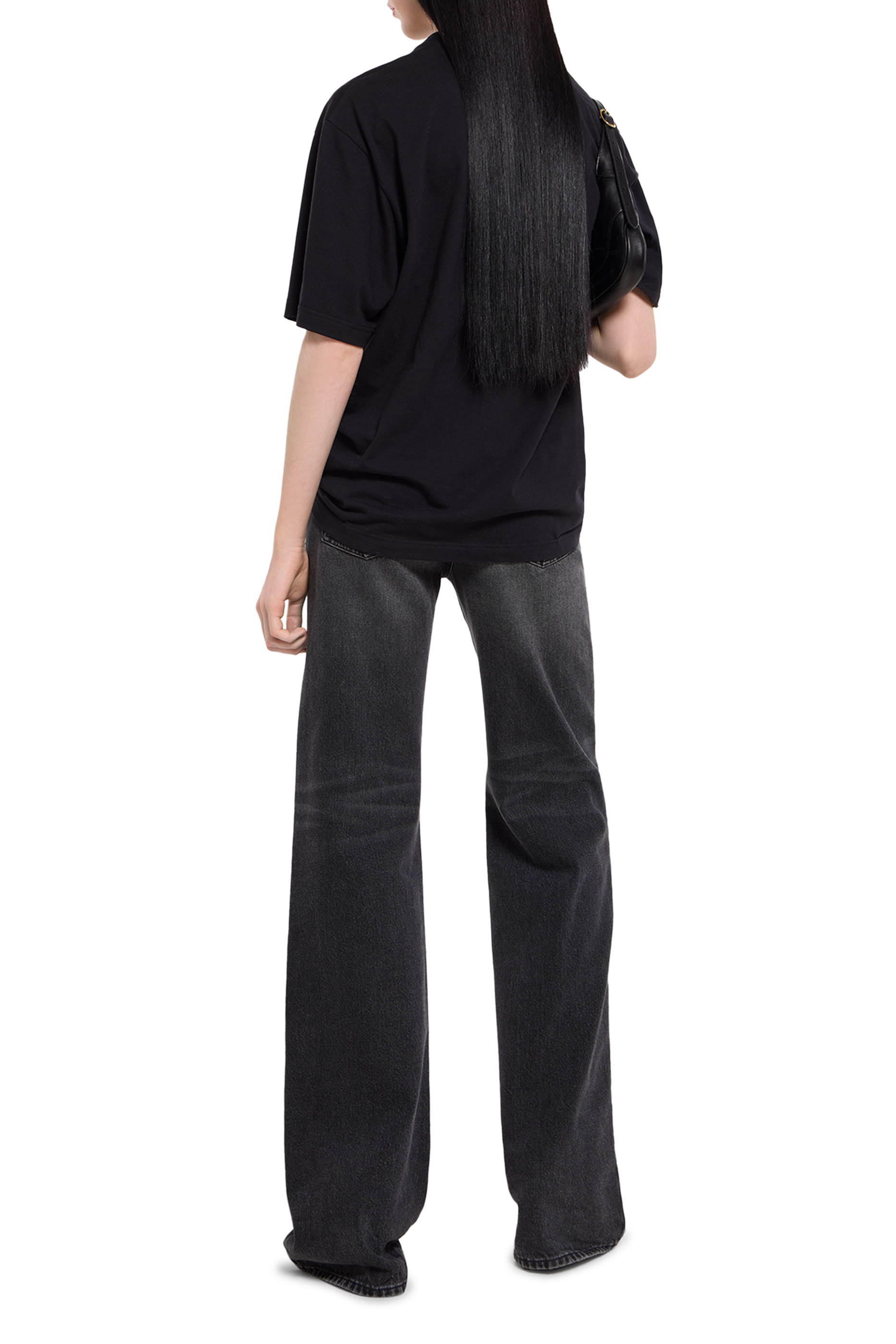 تيشيرت بشعار الماركة قطن جيرسيه وحرير