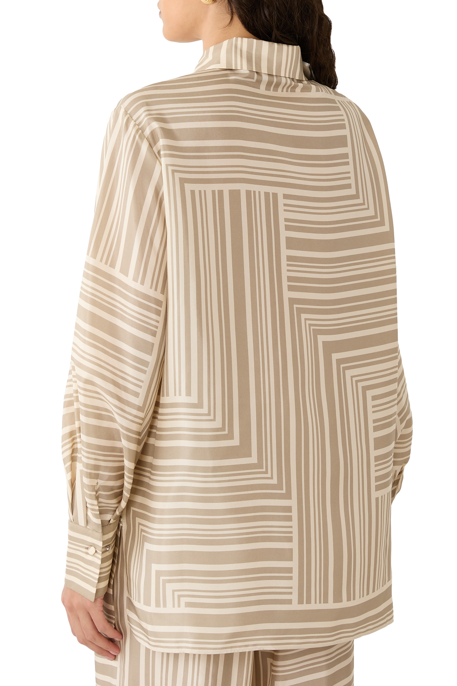 بلوزة اتلان بنقشة حرير