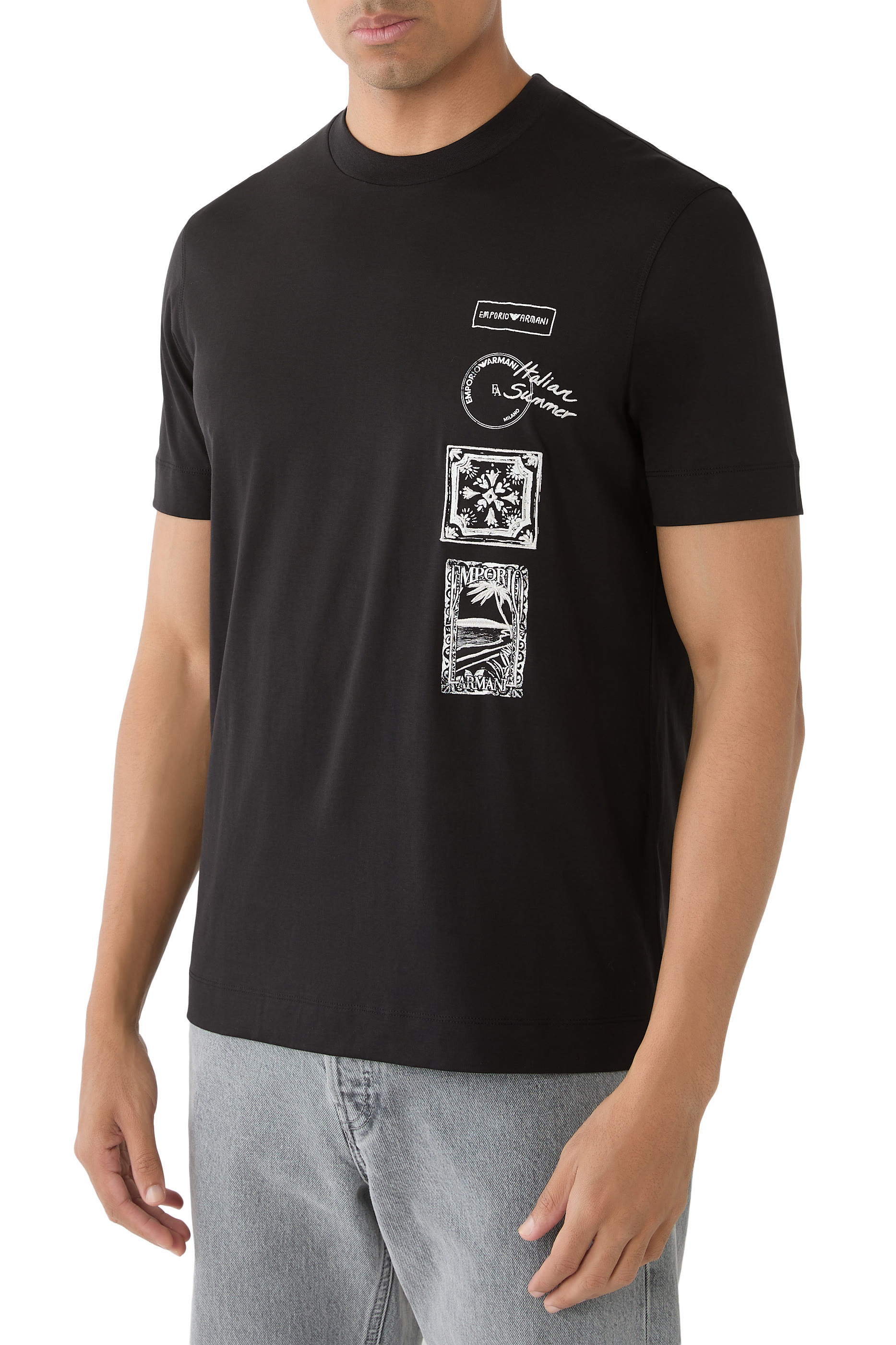 تيشيرت بنقشات بطاقة بريدية