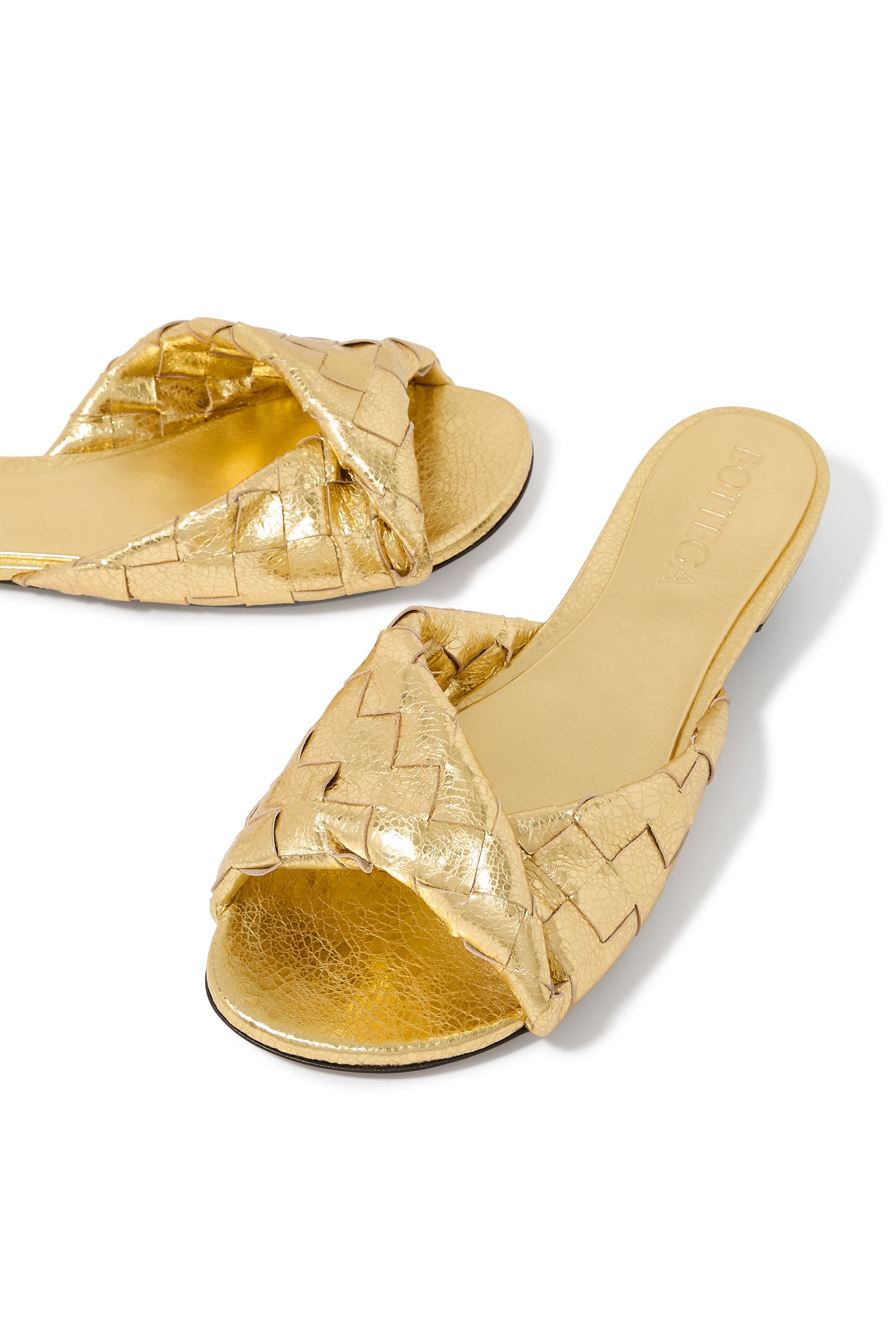 صندل بلينك بكعب مسطح جلد نابا