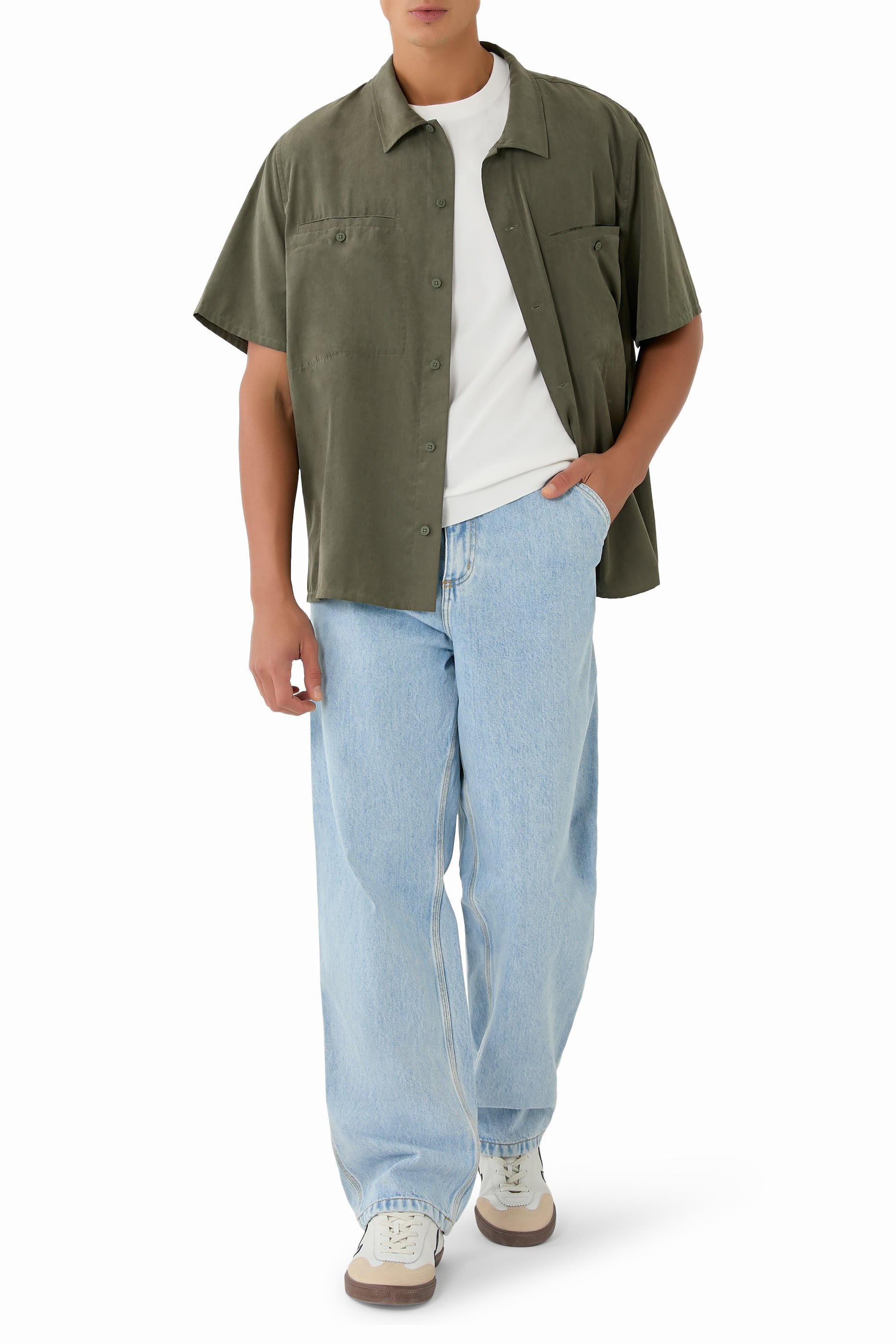 بنطال جينز سنجل ني دينم