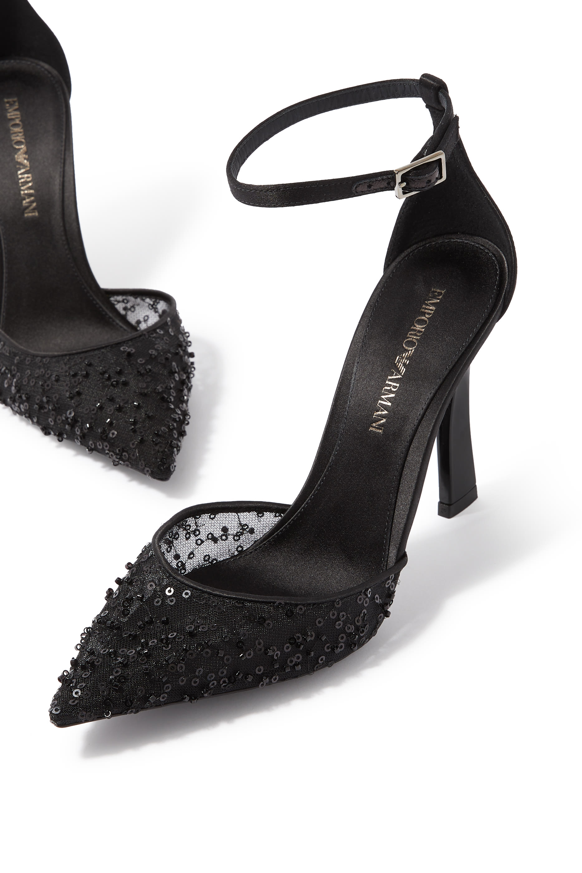 صندل ديكولت 110 ساتان مطرز بالترتر