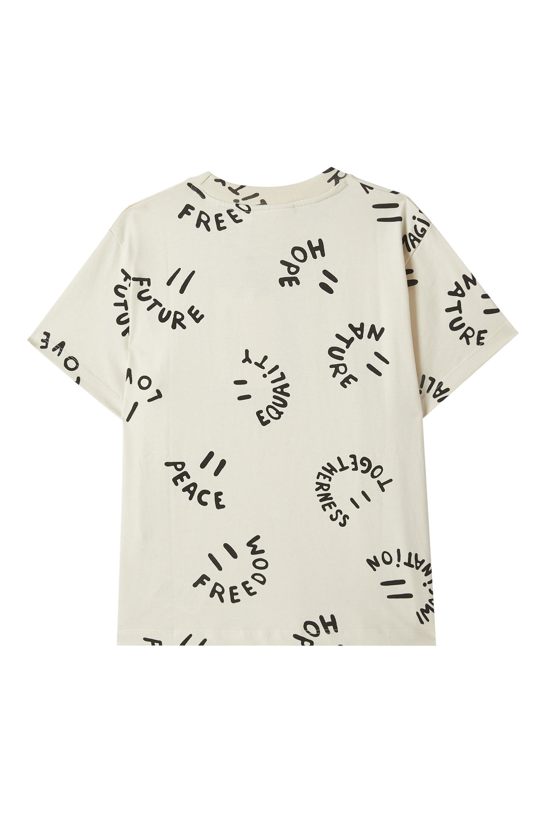 تيشيرت رايلي بطبعة كلمات بتصميم وجه ضاحك للأطفال