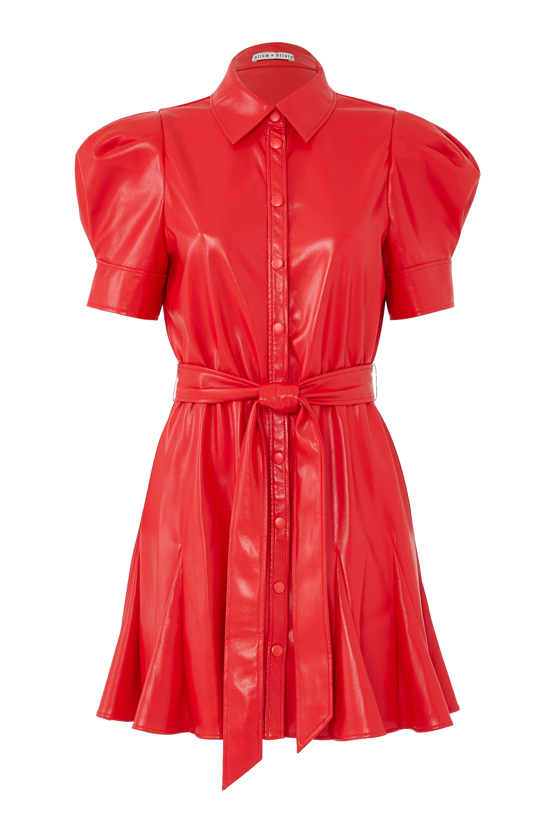 فستان لورلين قصير جلد نباتي