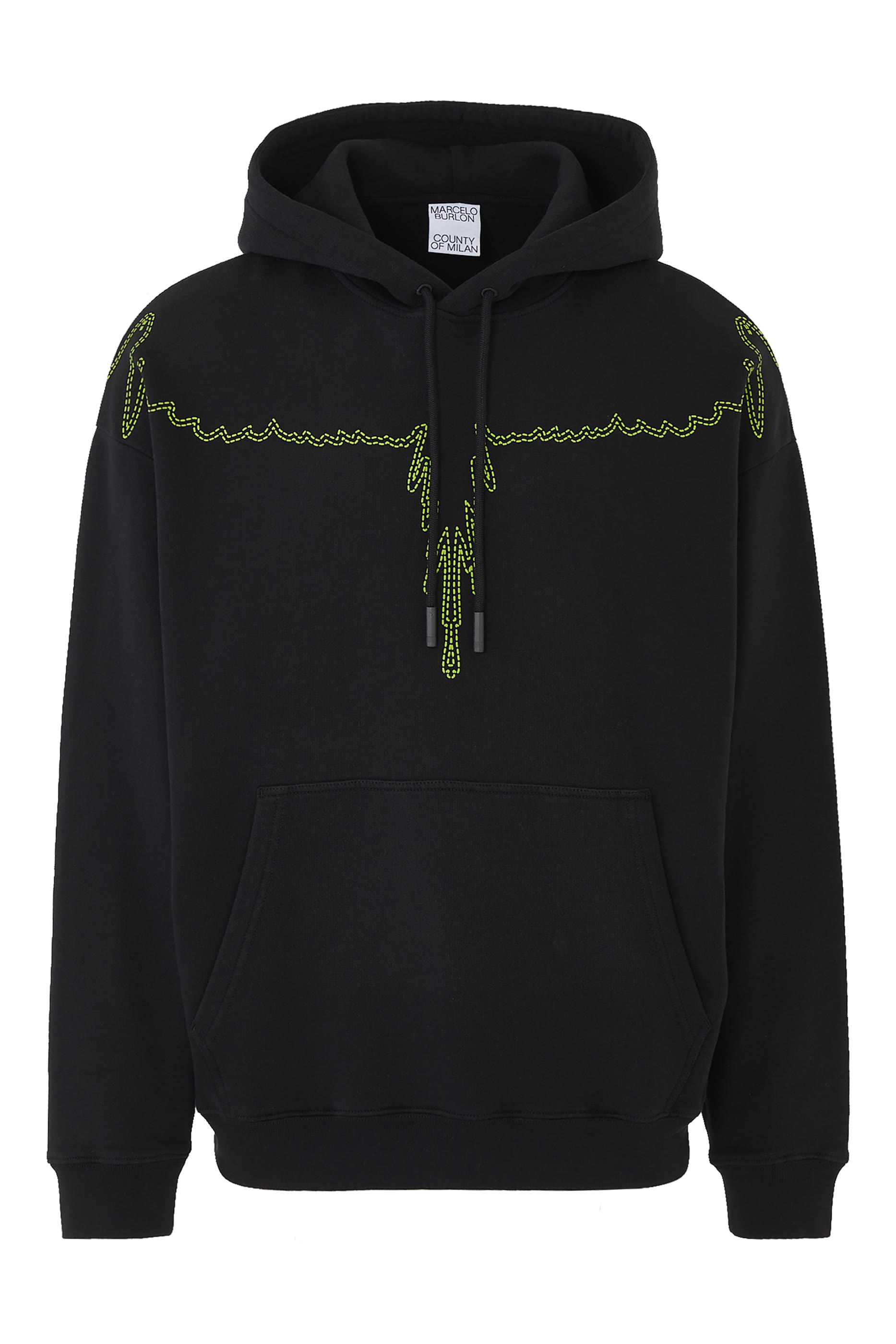 سويت شيرت بغطاء رأس بغرز على شكل أجنحة