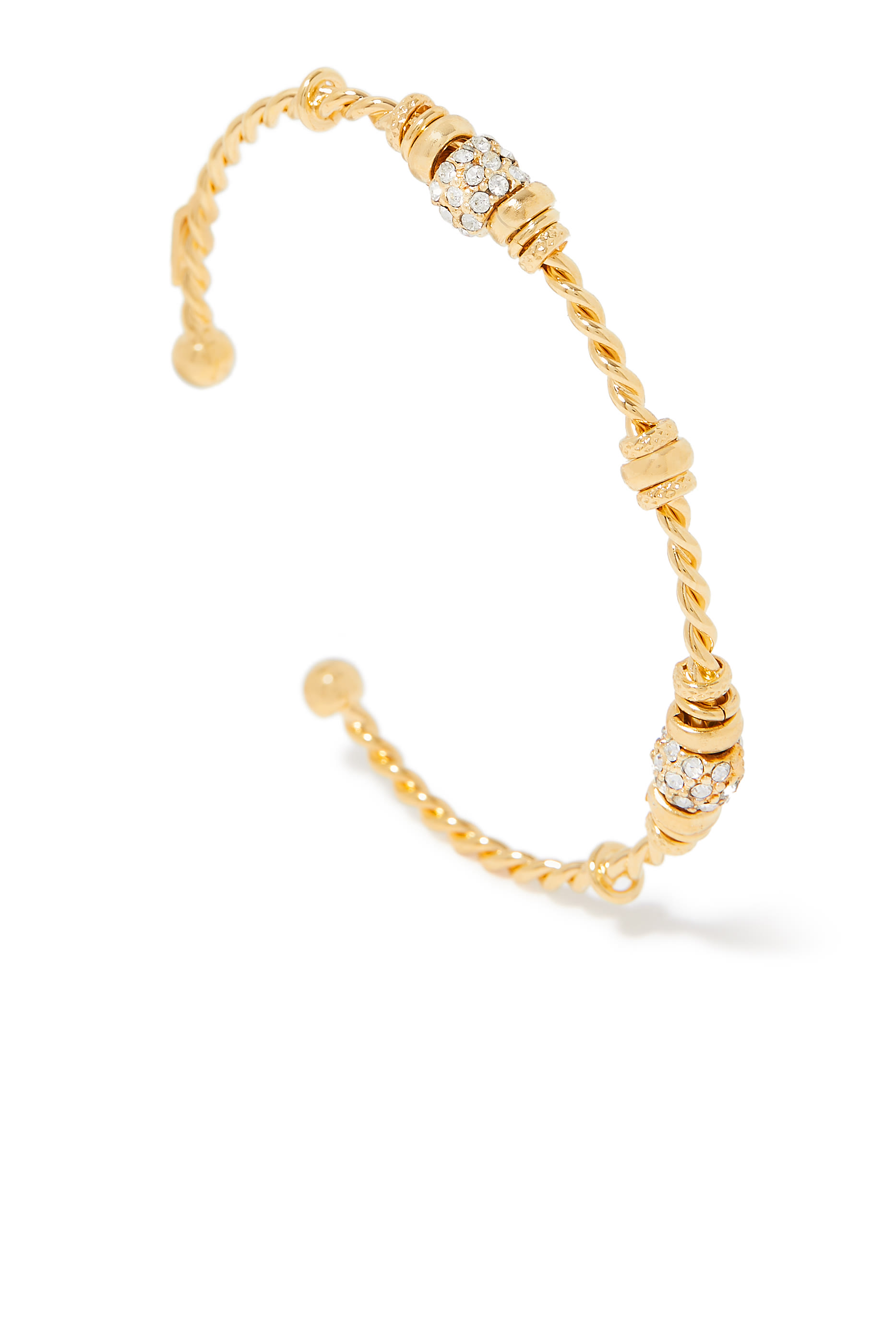 سوار جونك تورساد مرصع بالكريستال معدن مطلي بالذهب