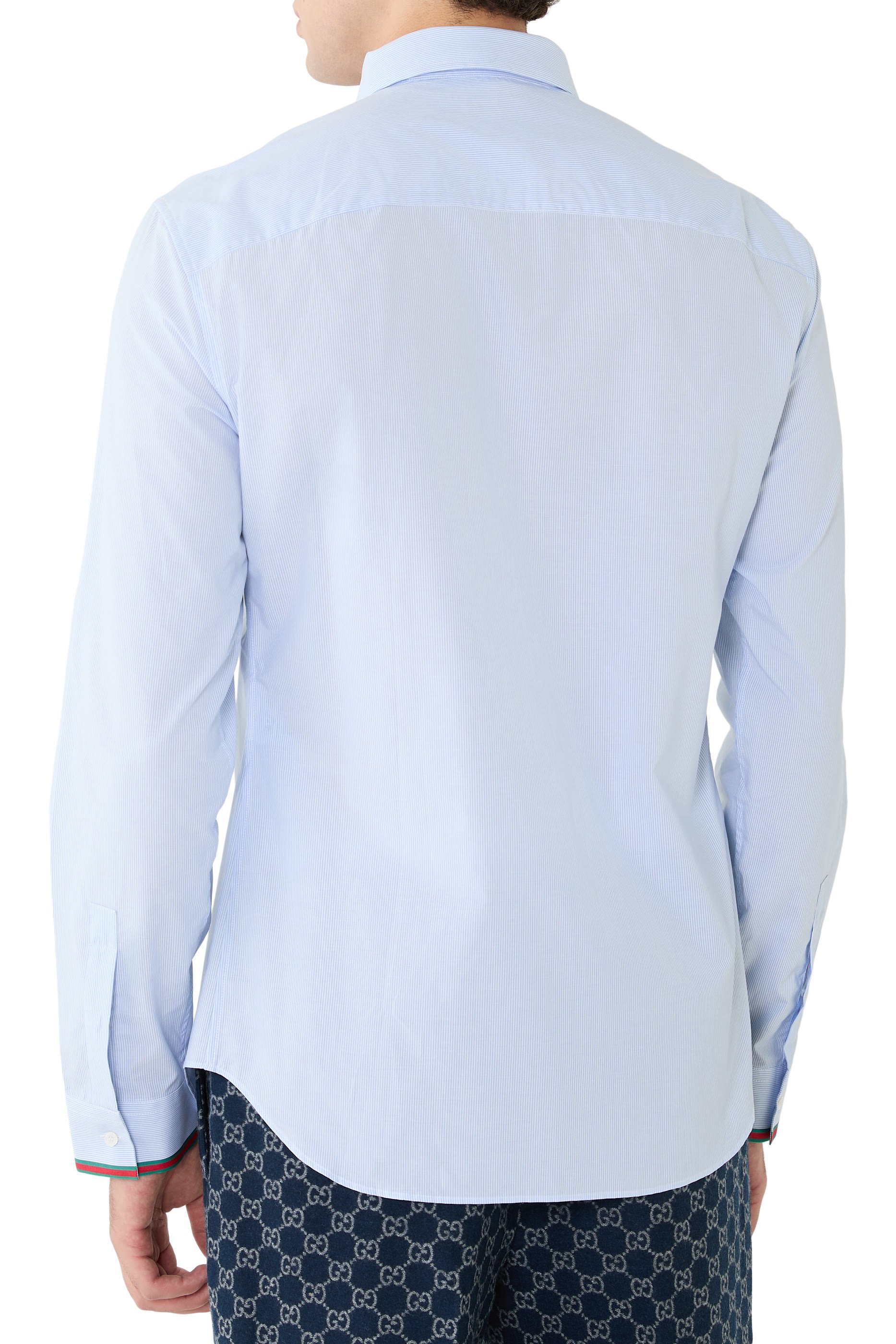 قميص مخطط بشريط ويب قطن