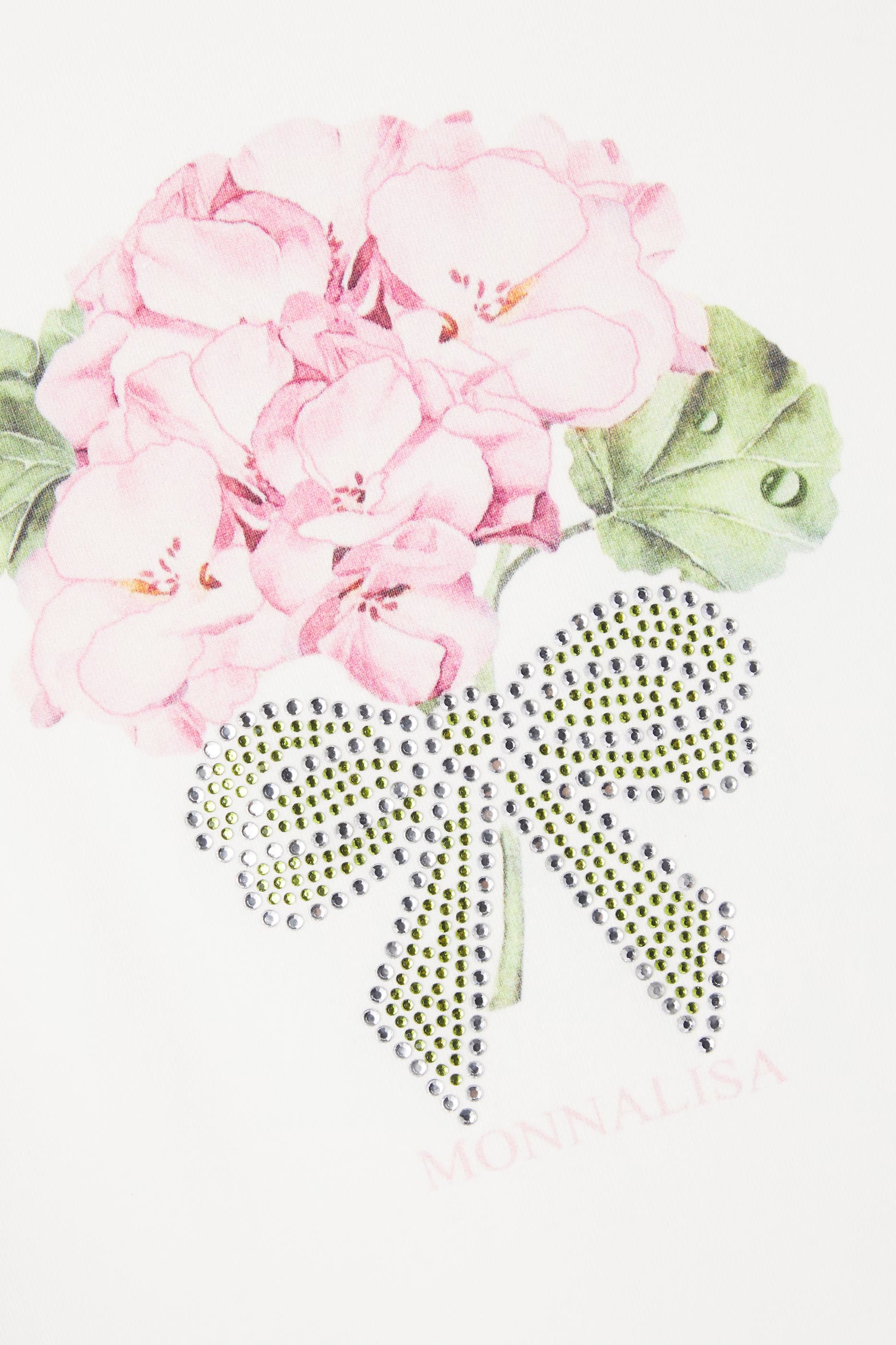 تيشيرت بنقشة زهور مزيج قطن جيرسيه للأطفال