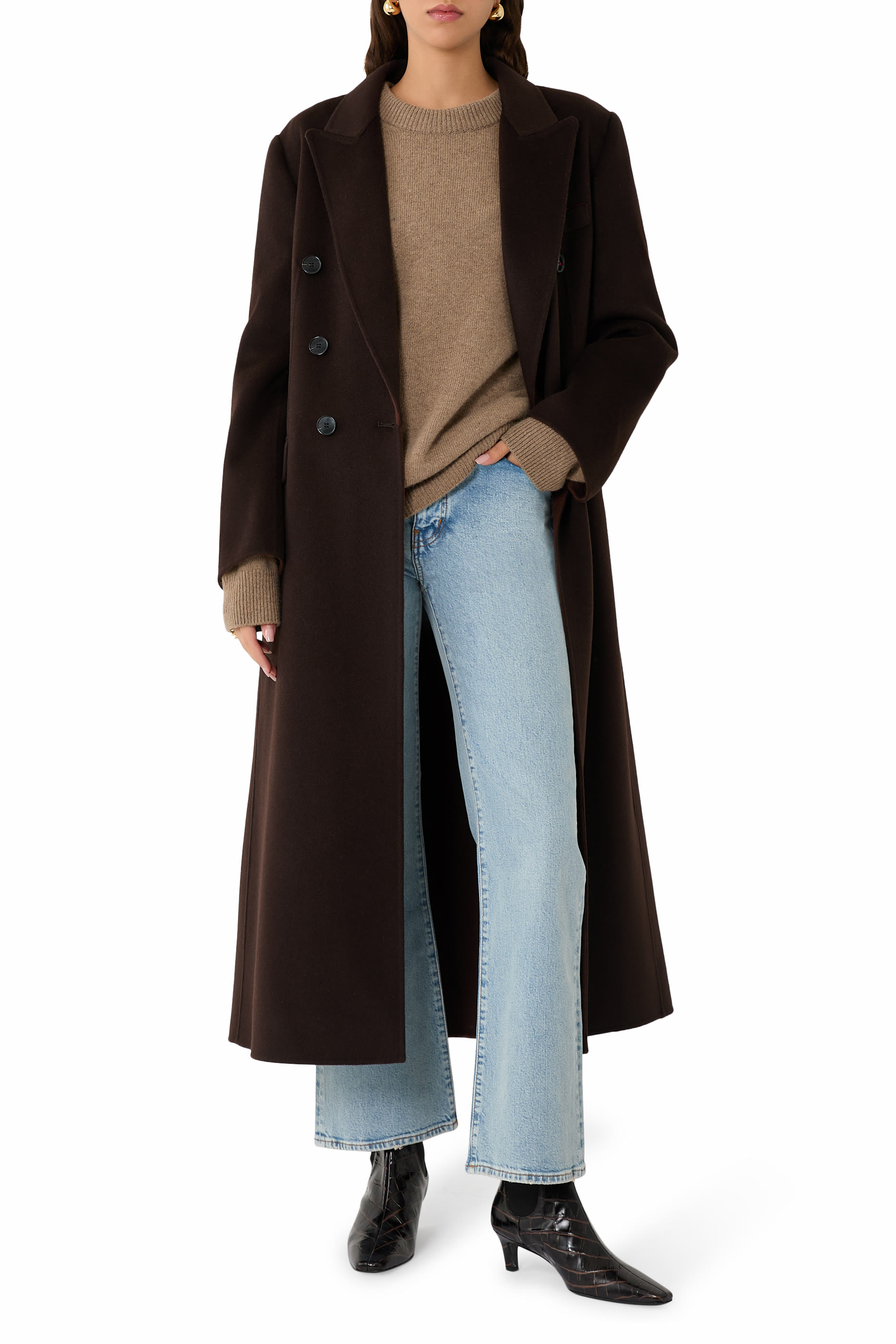 حذاء بوت بكعب متوسط 60 بنقشة جلد التمساح