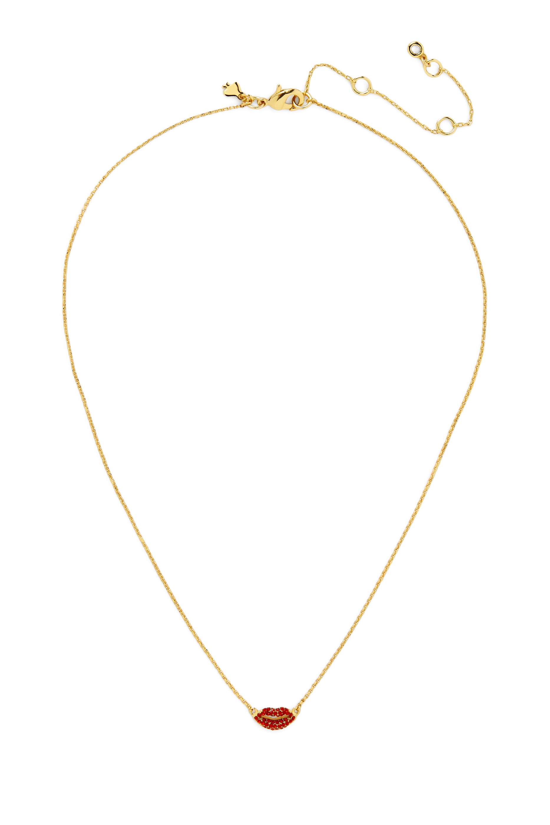 قلادة هيت ذا تاون بدلاية صغيرة بتصميم شفاه مرصعة بأحجار زركونيا مكعبة، معدن مطلي