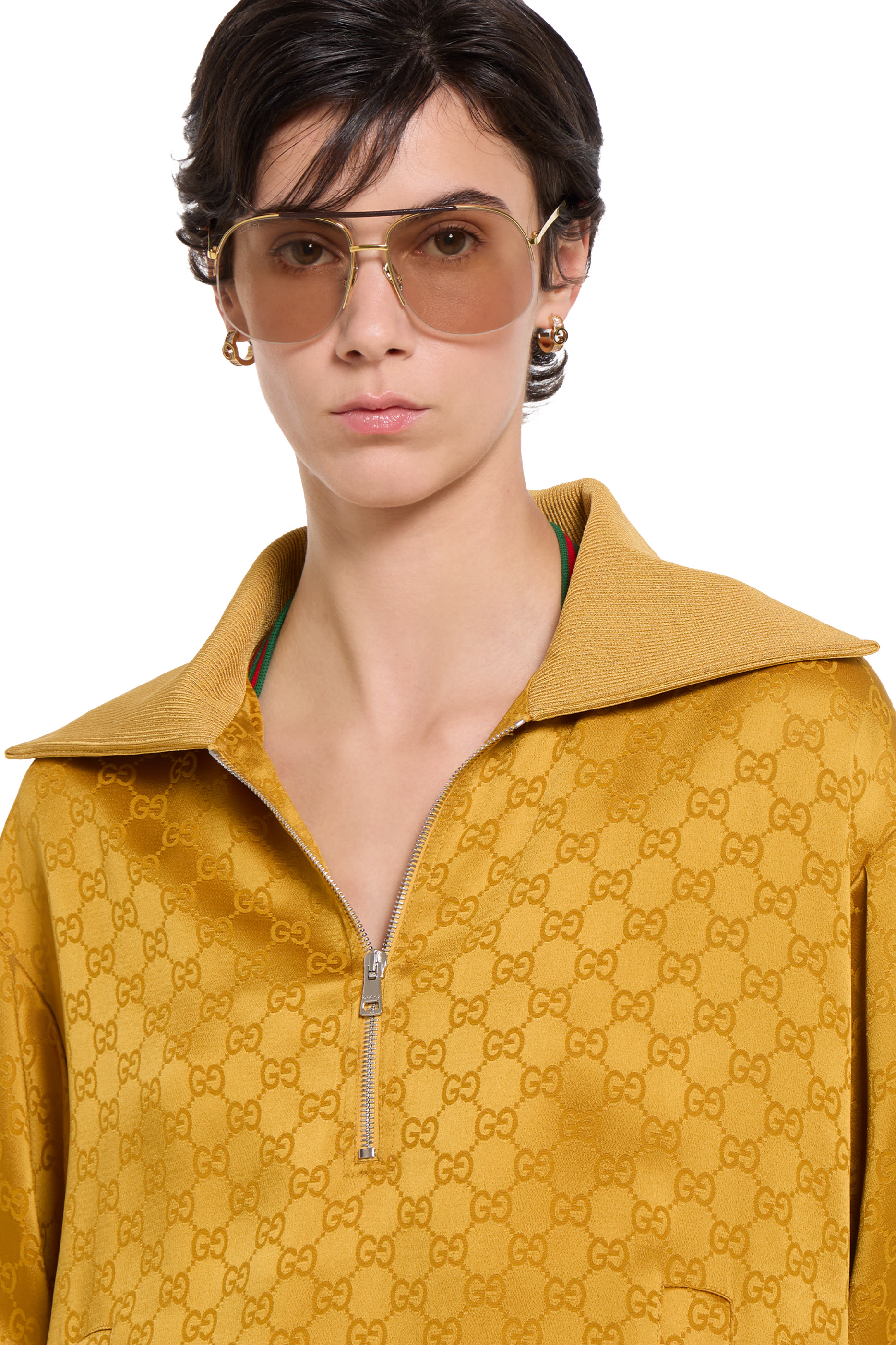 كنزة أسيتات جاكار بشعار الماركة