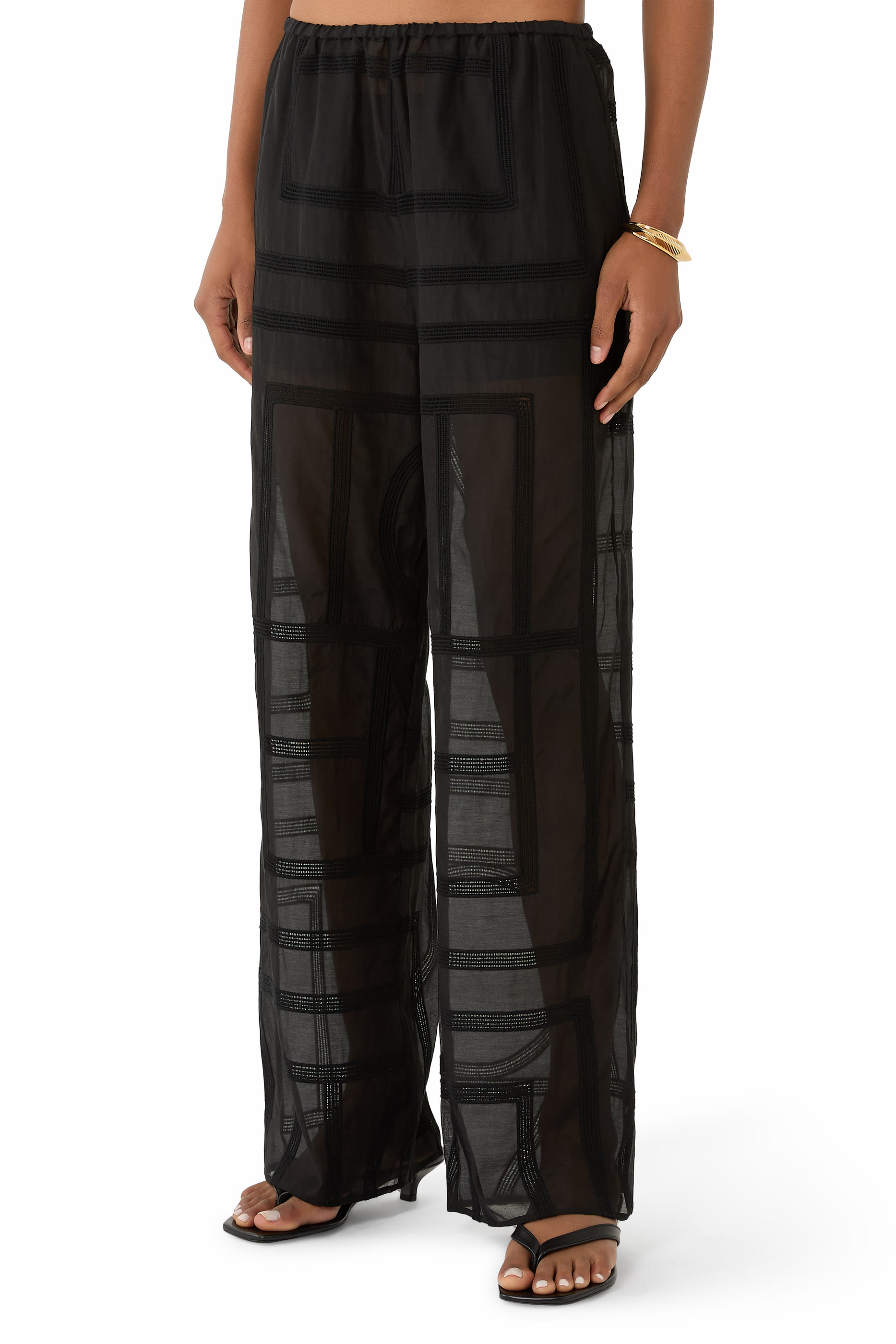 بنطال بيجامة بحروف شعار الماركة كروشيه