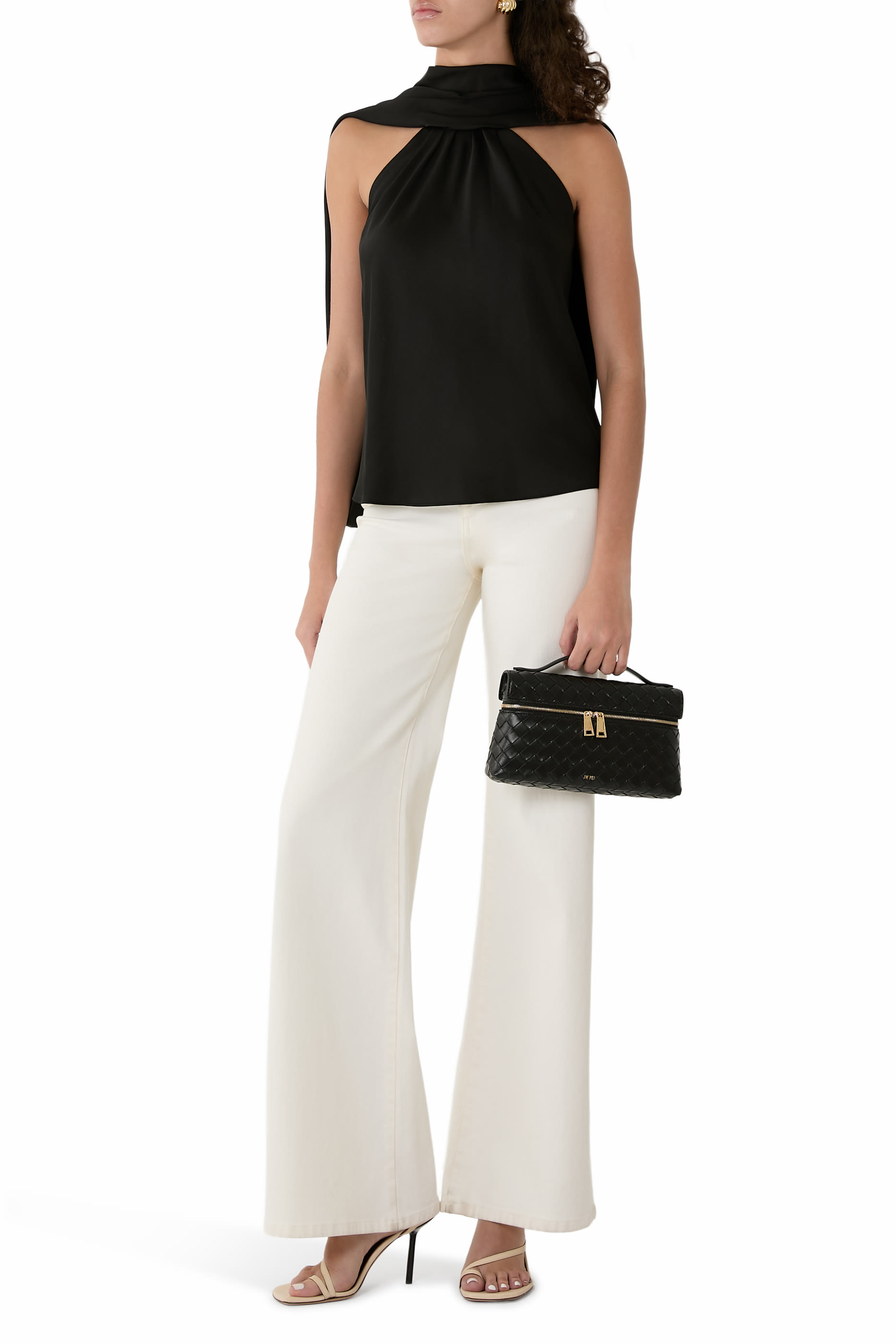 حقيبة ثيا بتصميم متموج بارزة الملمس بيد علوية