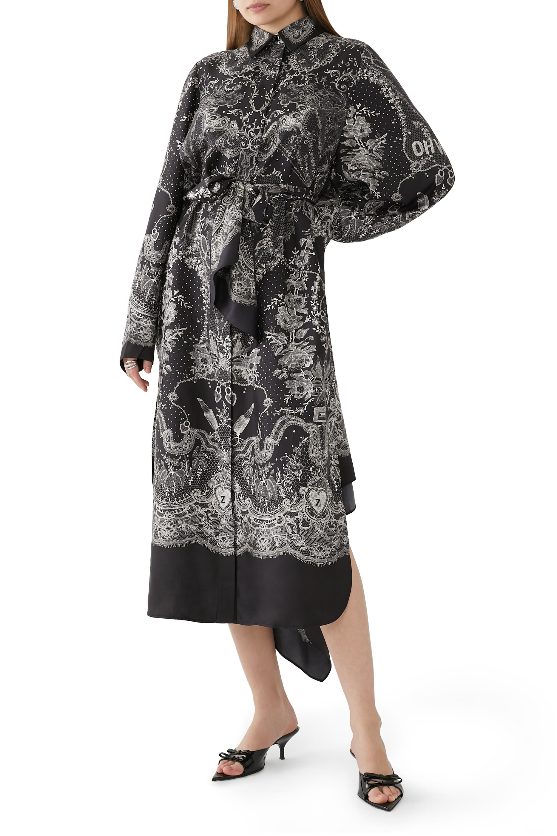 فستان كراش بتصميم قميص متوسط الطول