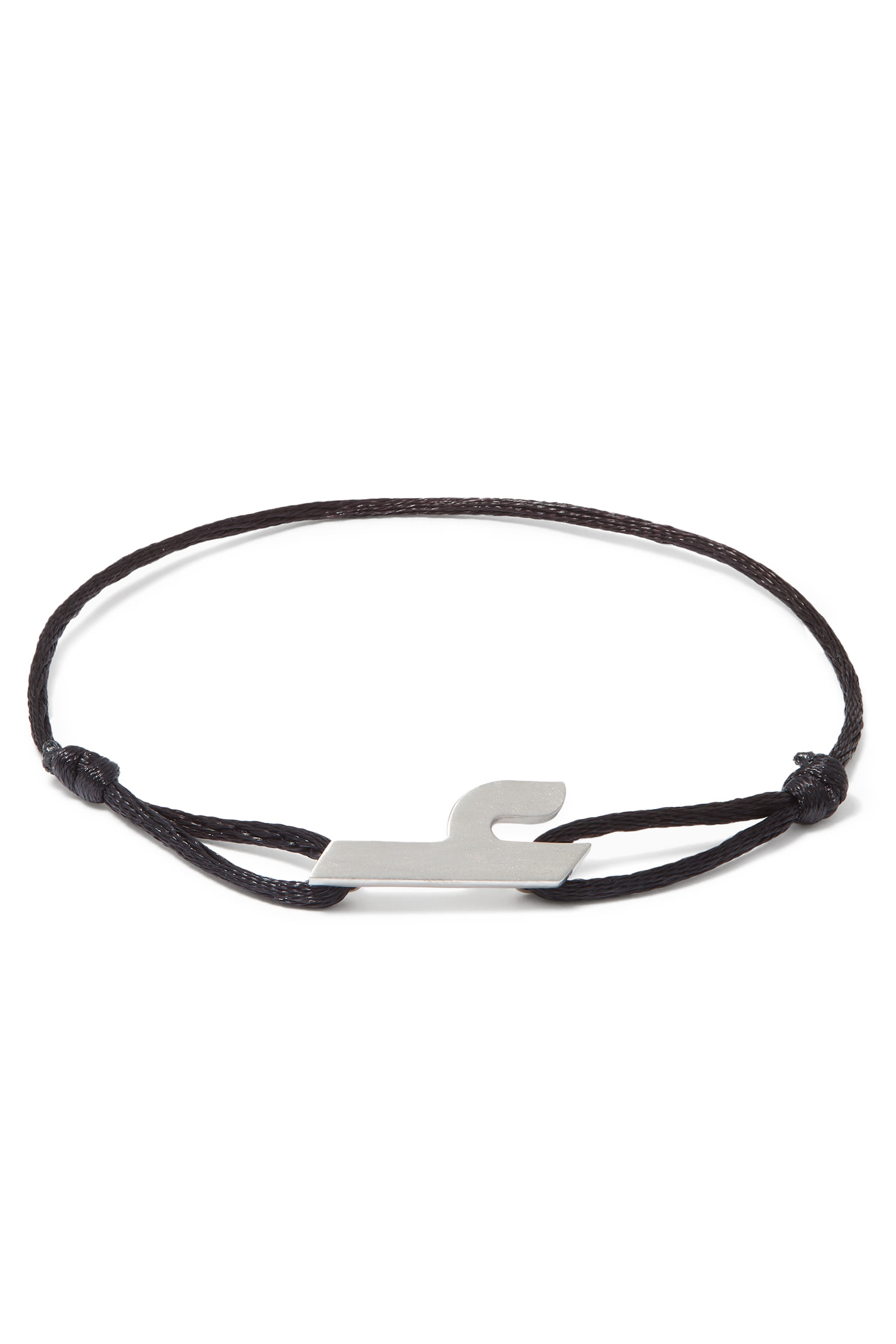 سوار مزين بحلية بتصميم حرف ح، فضة استرلينية