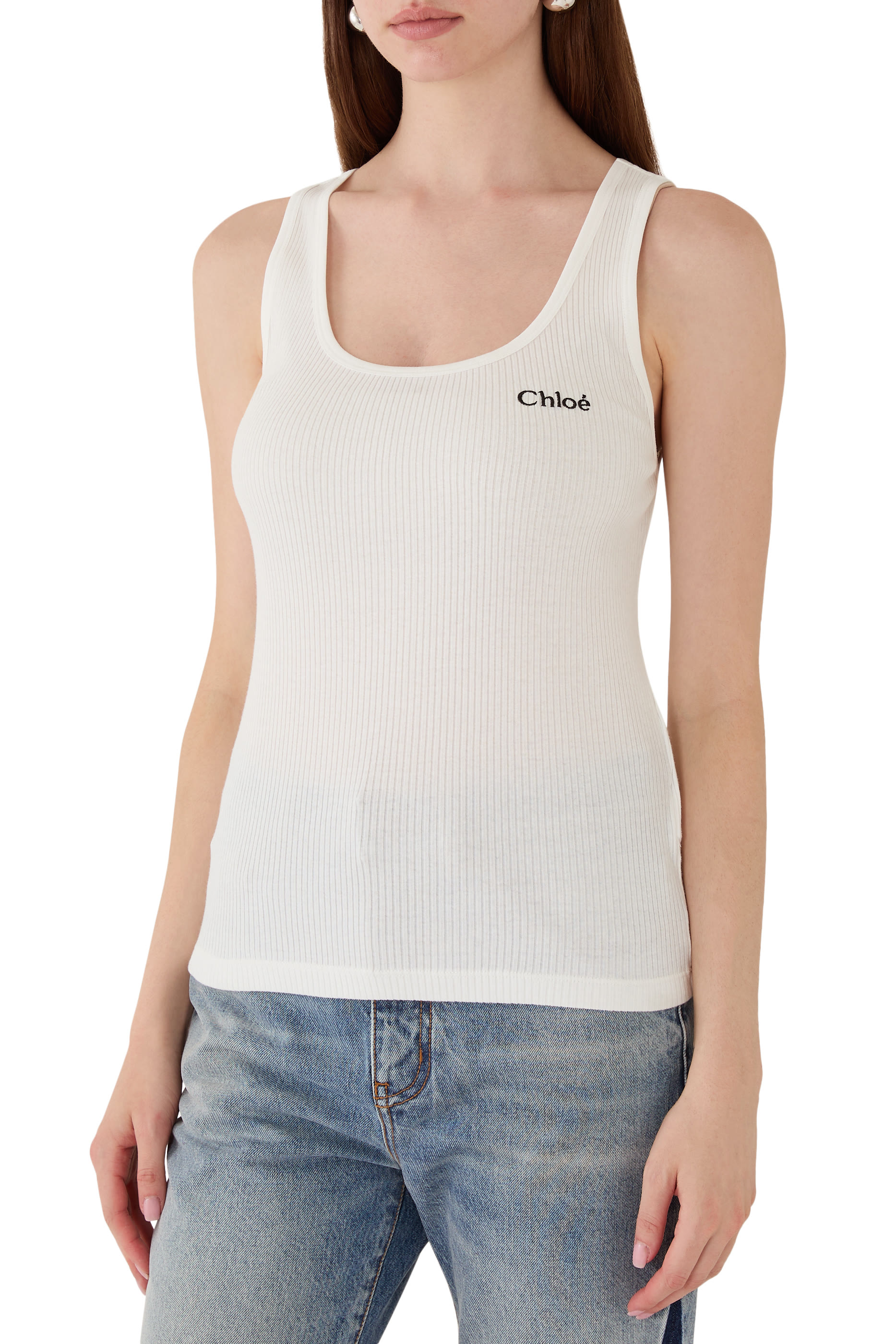 بلوزة بلا أكمام بشعار الماركة