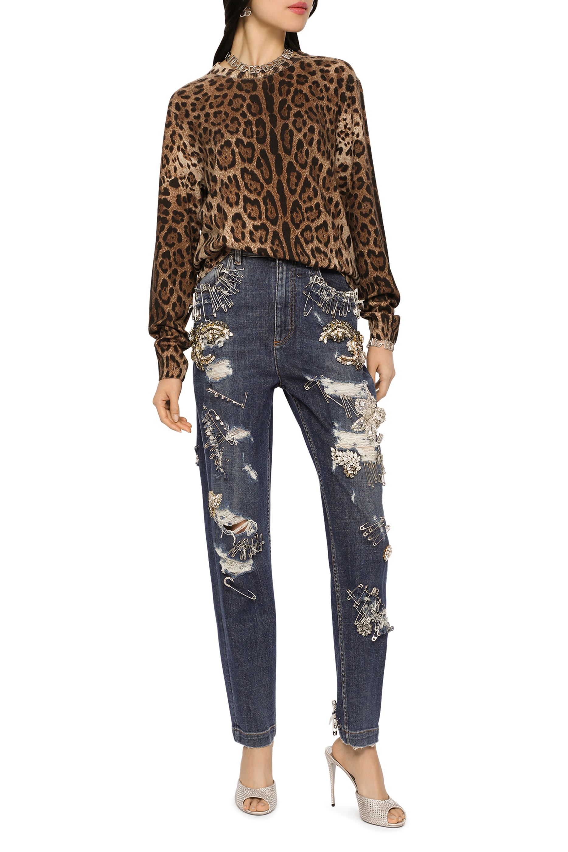 كارديغان كشمير بنقشة جلد الفهد