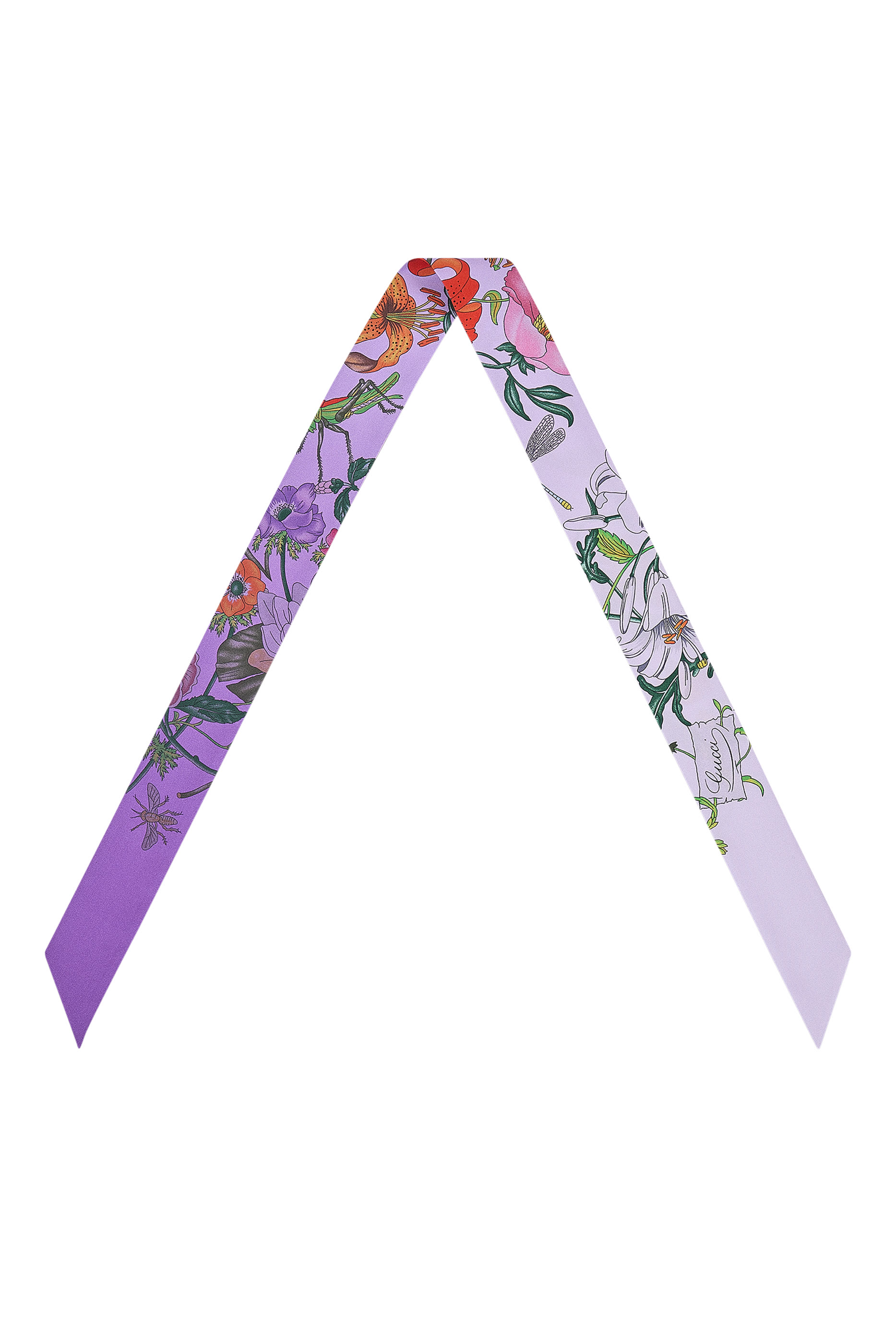  Printed Silk Twill Neck Bow