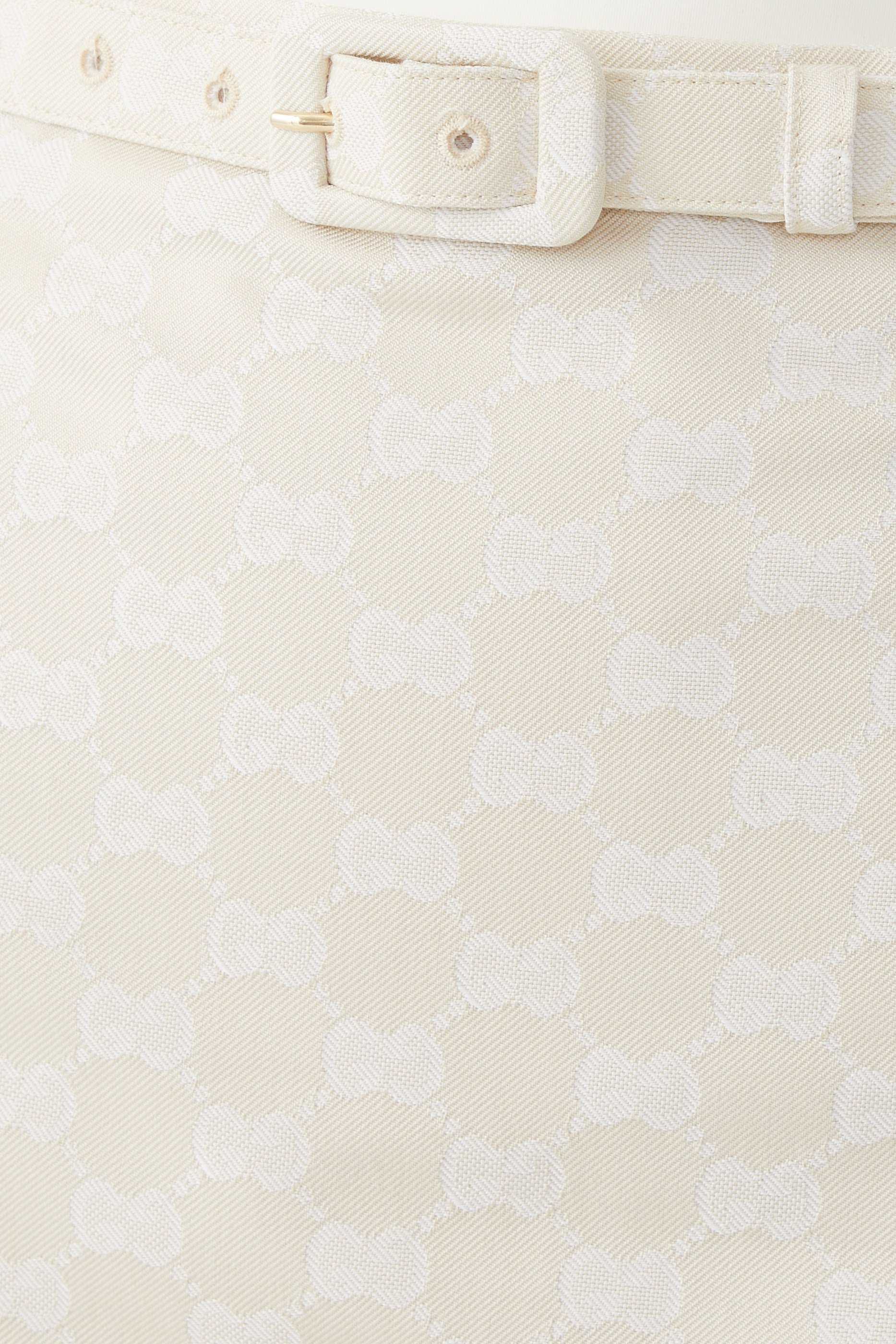 تنورة بنقشة حرفي شعار الماركة قطن غابردين